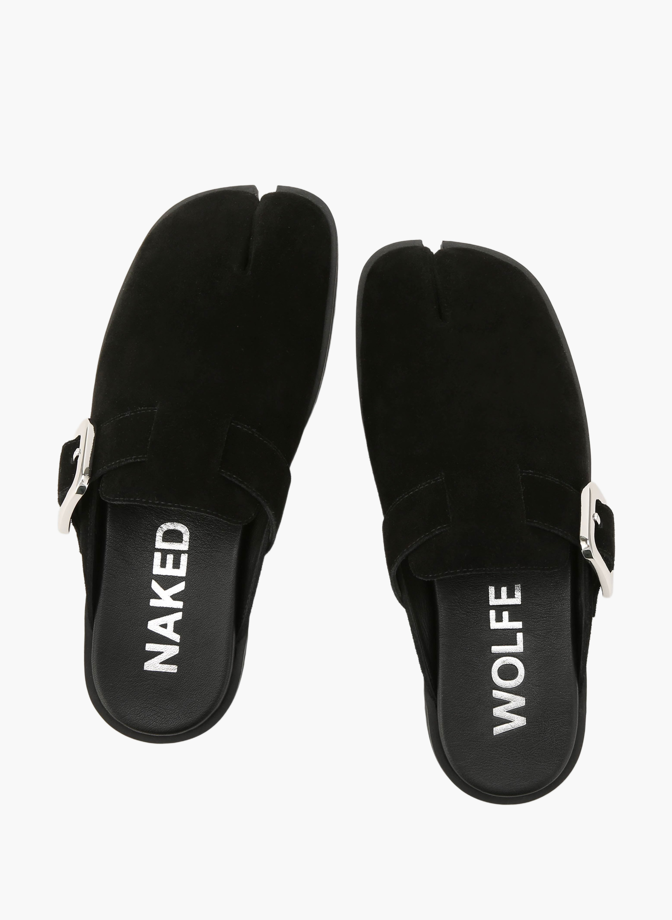 Mules lola en daim NAKED WOLFE Noir