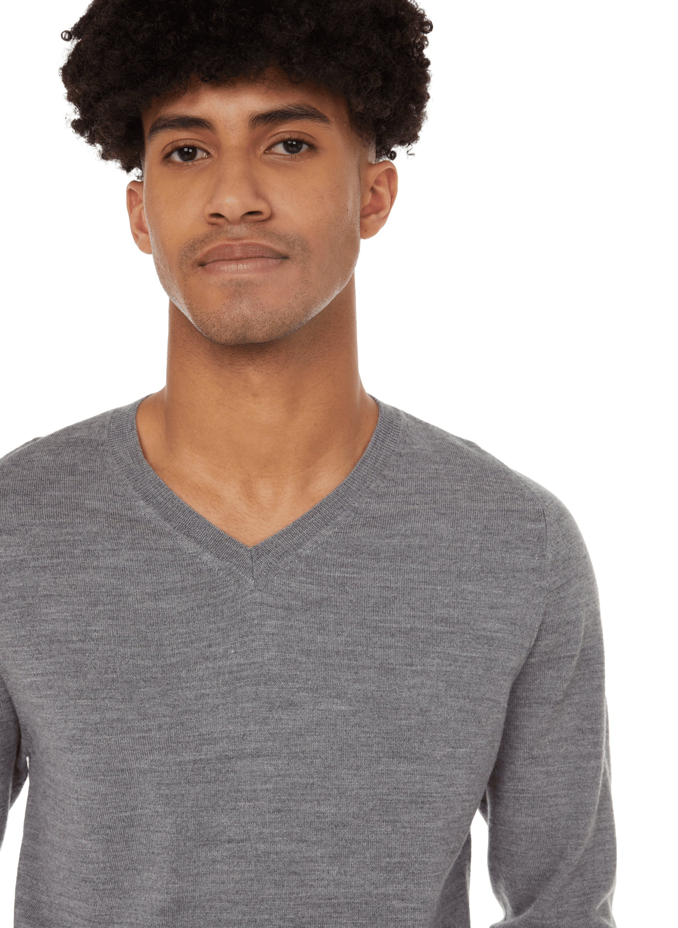 Wool V-neck jumper Silver