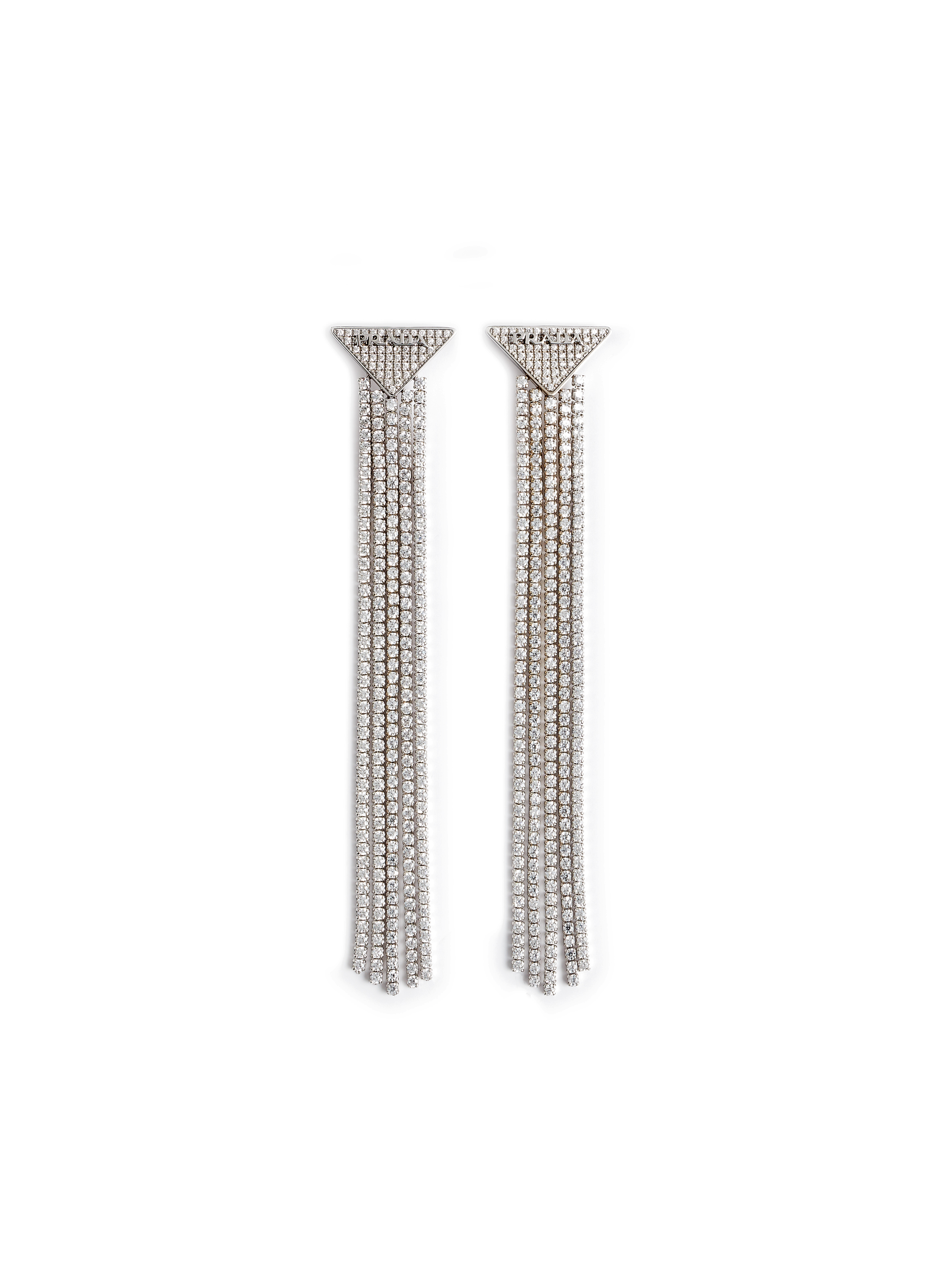 PRADA Boucles d'oreille pendantes en argent et cristaux Argent
