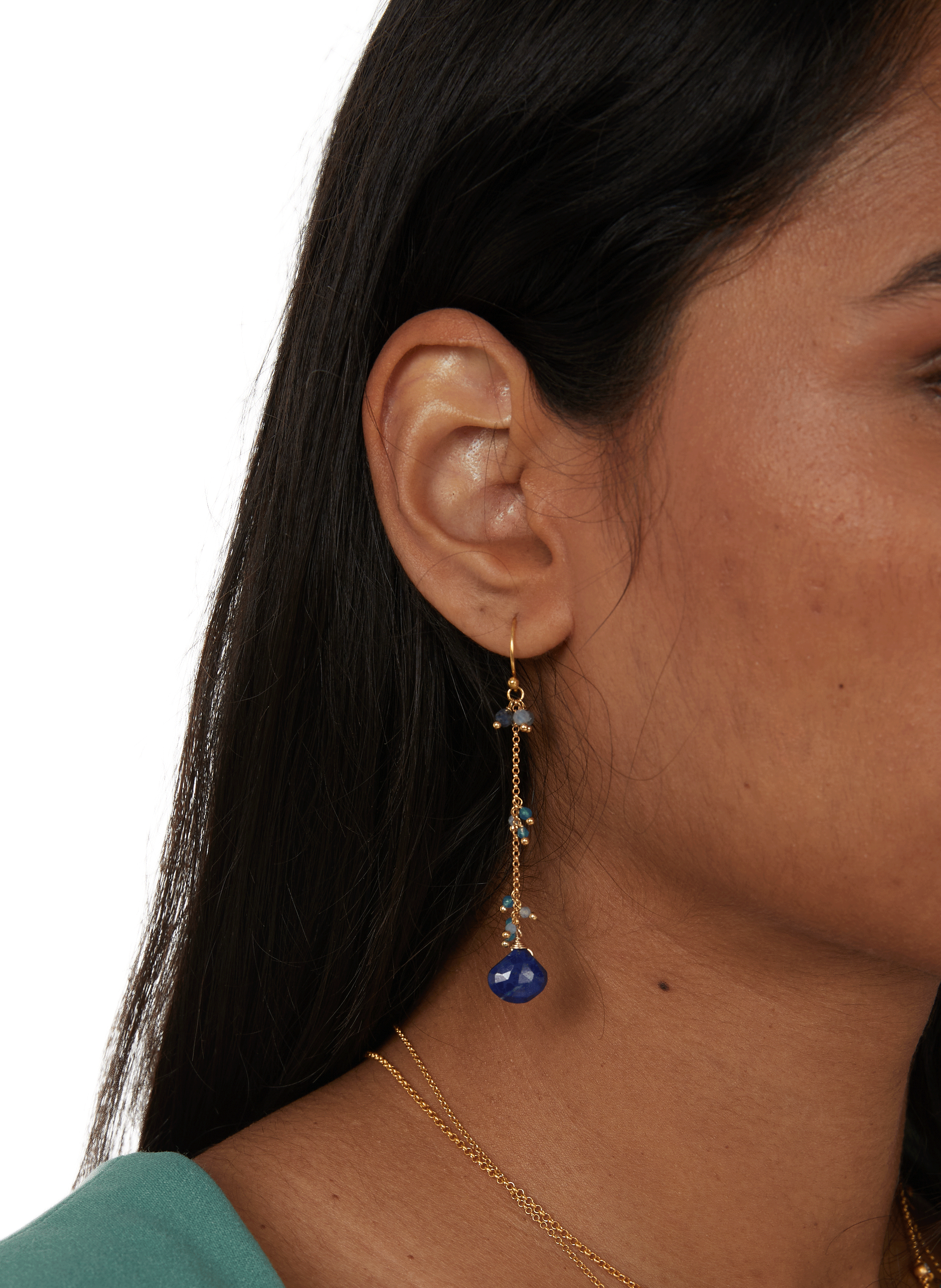 Julia L pearl pendant earrings LILO Blue