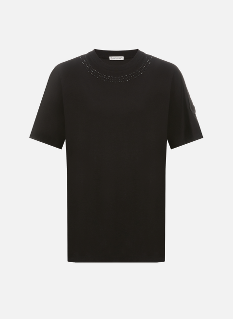 T-shirt col rond en coton NoirMONCLER 