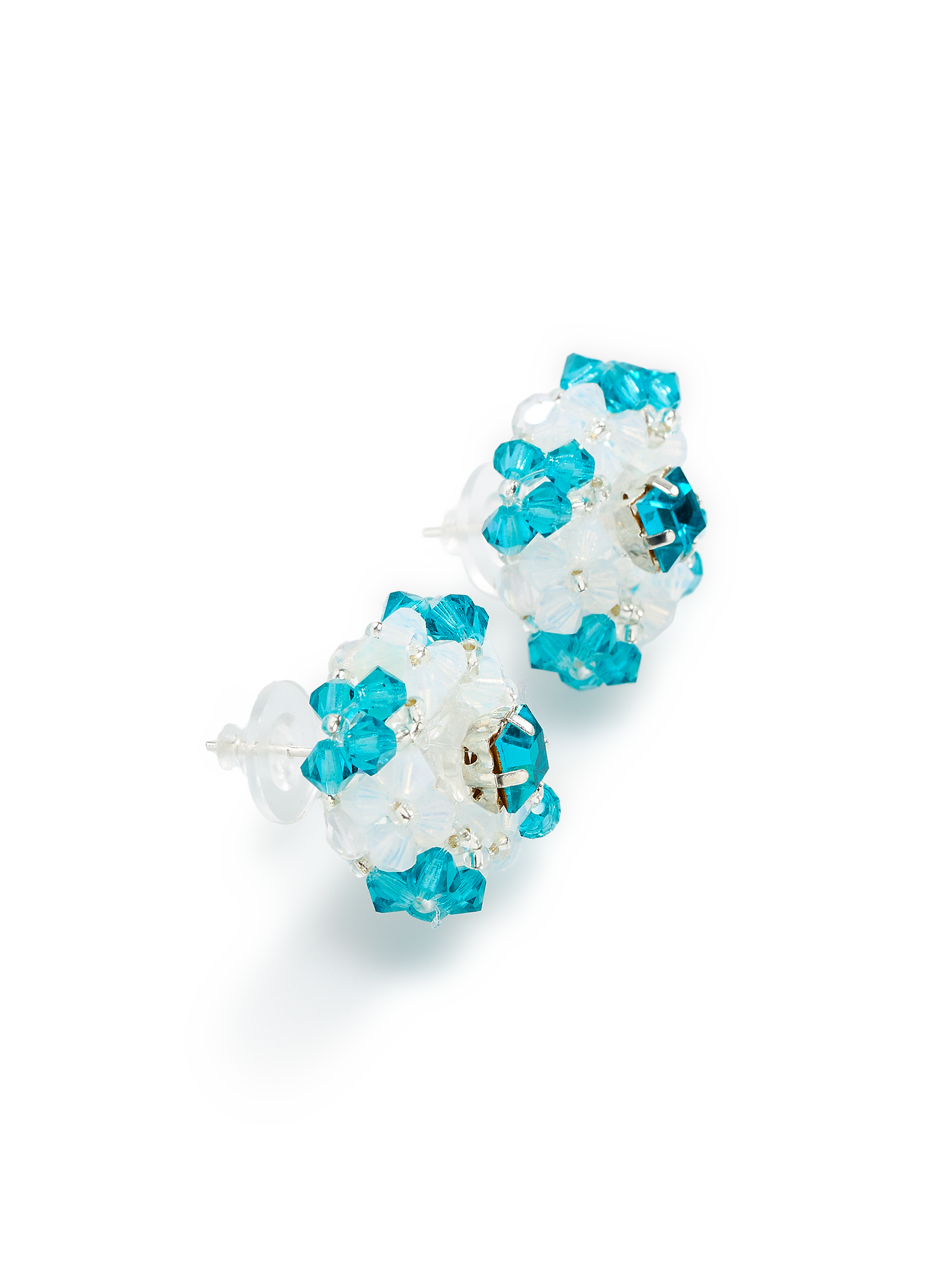 Boucles d'oreille en perles KISSES X Bleu