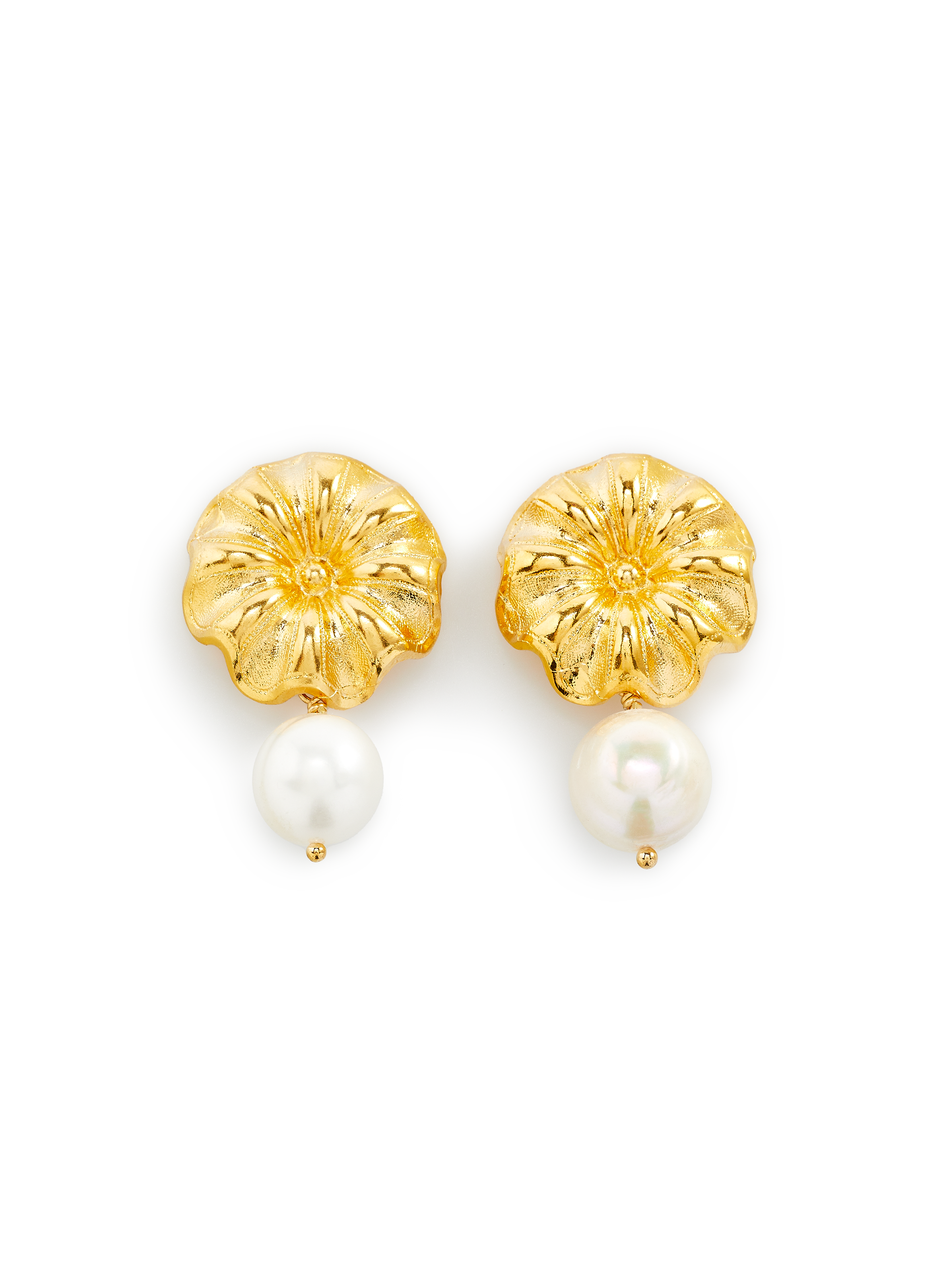 DESTREE Boucles d'oreilles Sonia Daisy Blanc
