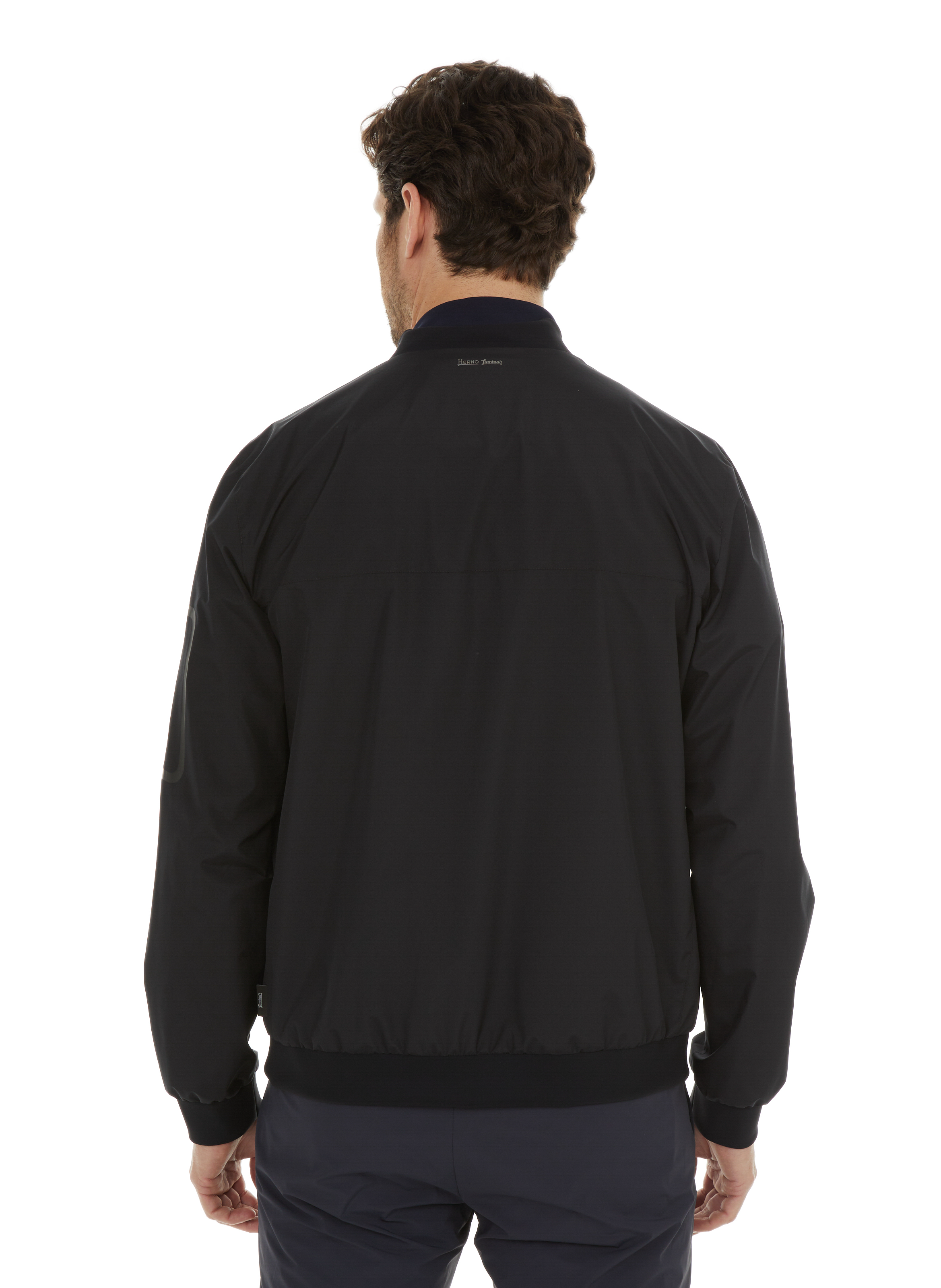 Lightweight plain bomber jacket HERNO Black