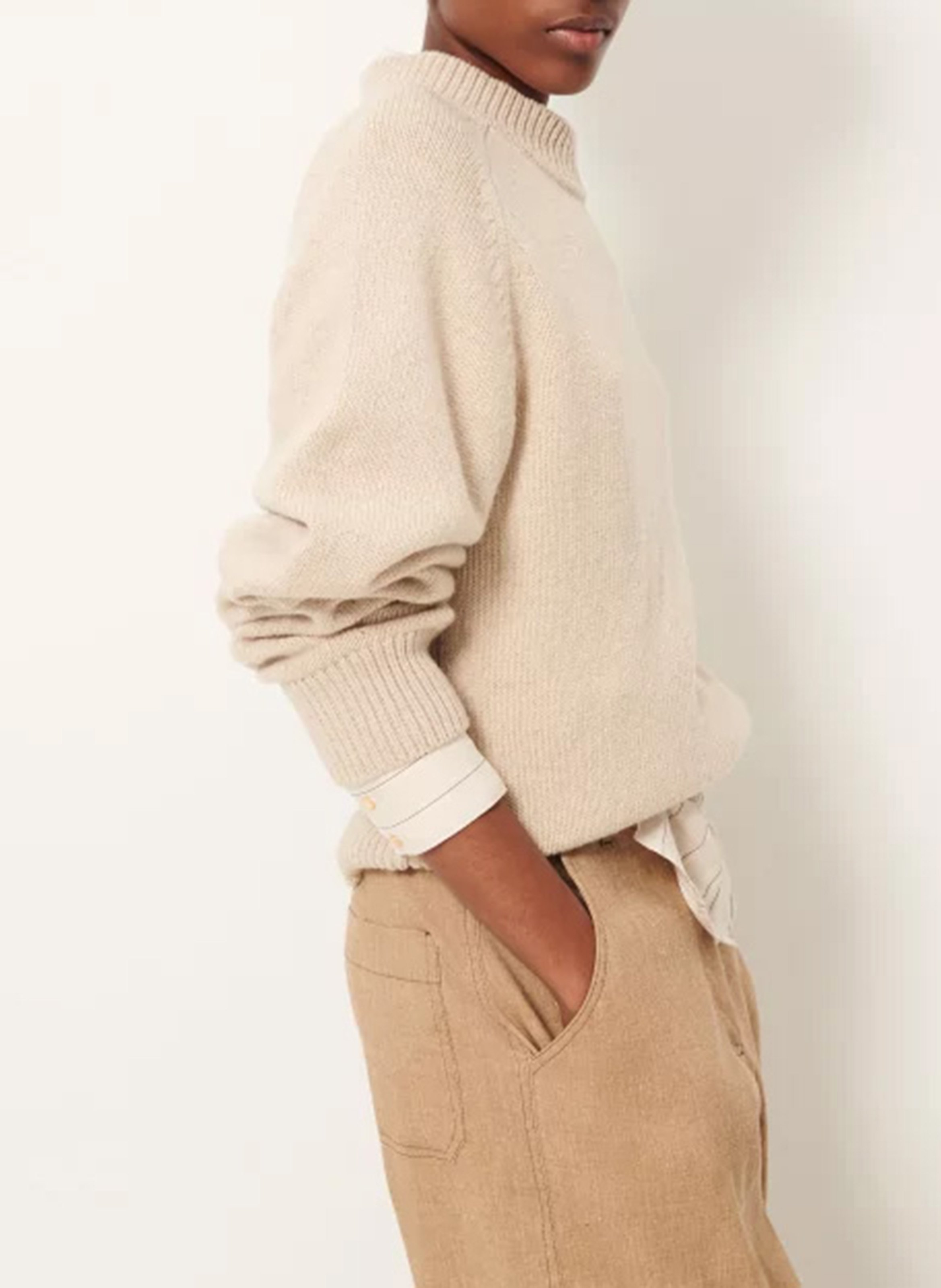 Pull droit en laine mélangée dalan SESSUN Beige
