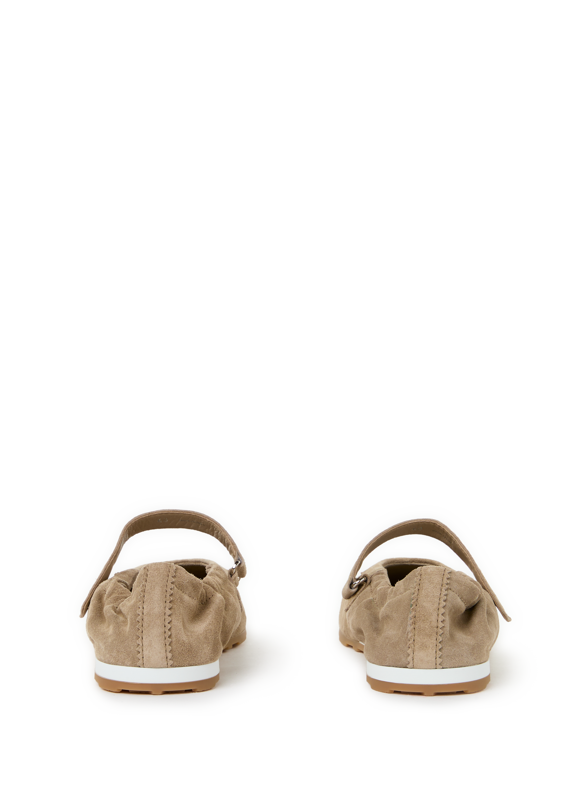 Ballerines en cuir de veau MIU MIU Beige