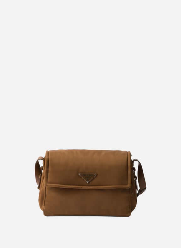 Sac porté épaule prada traveller en re-nylon matel Marron by PRADA PRADA Sac porté épaule prada traveller en re-nylon matel Marron