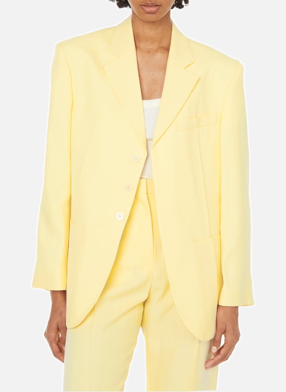 La Veste dHomme virgin wool jacket Yellow by JACQUEMUS JACQUEMUS La Veste dHomme virgin wool jacket Yellow