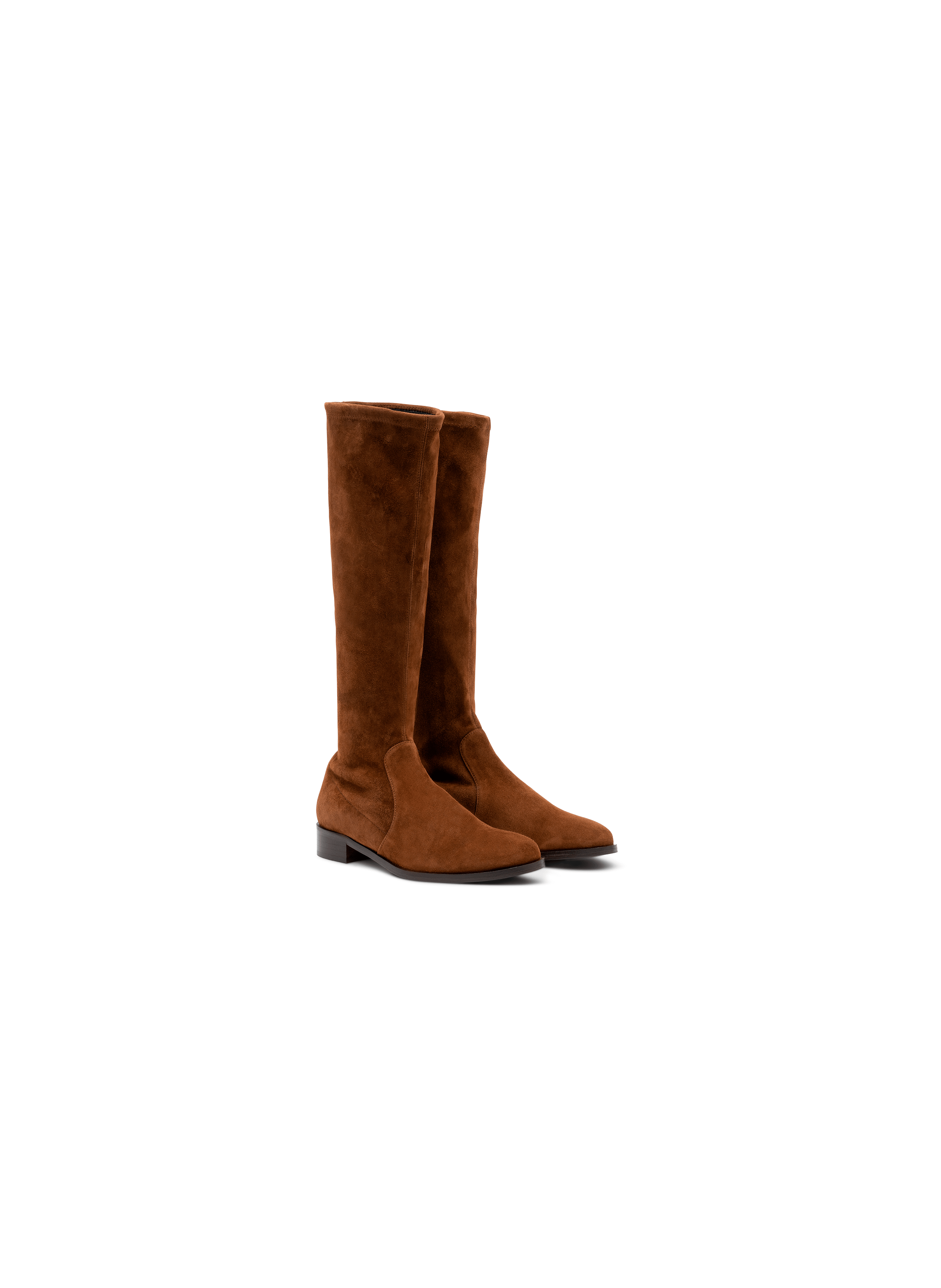 Bottes rivas en velours stretch PARALLELE Marron