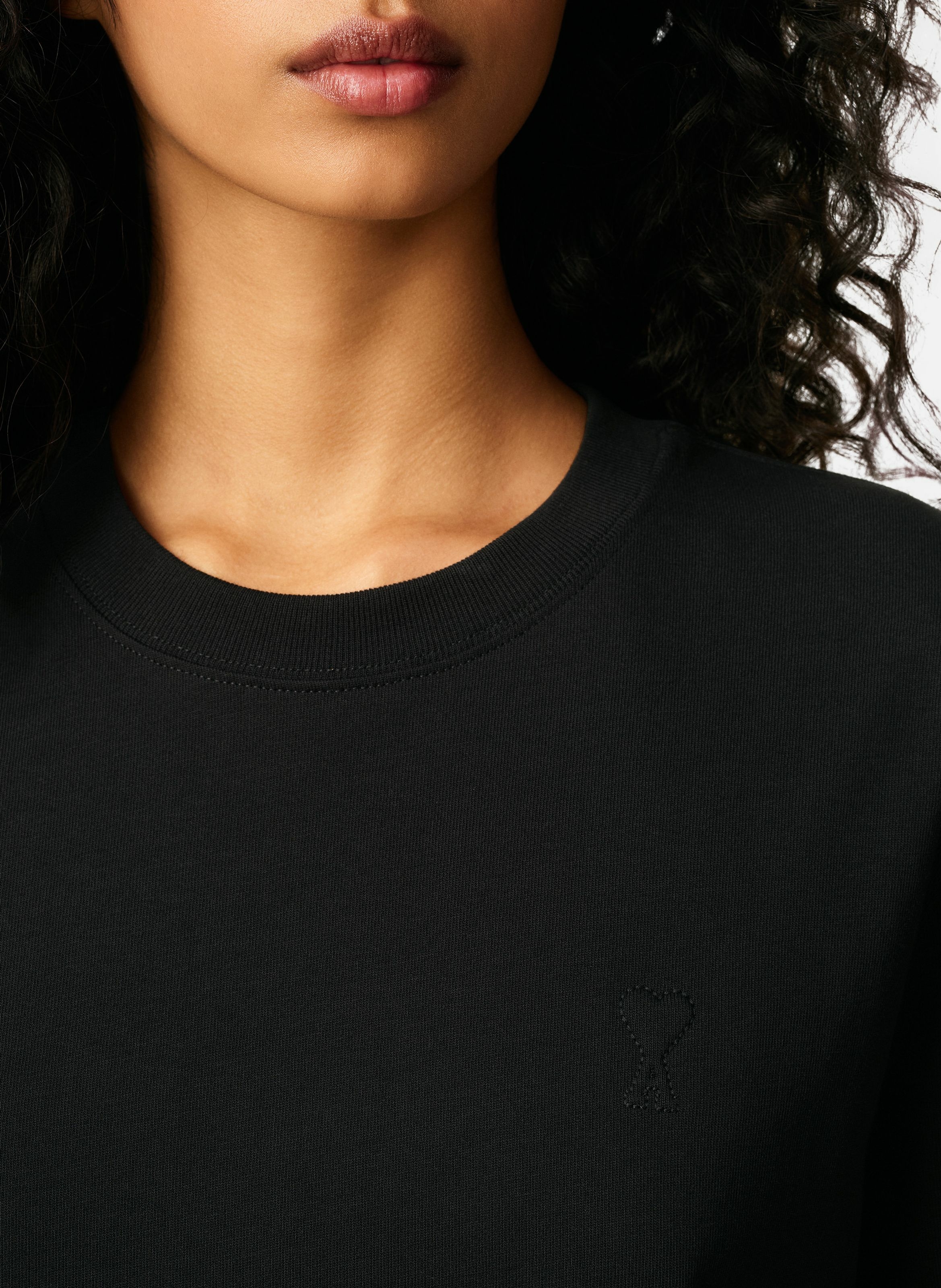 T-shirt ami de coeur embossé unisexe en coton AMI PARIS Noir