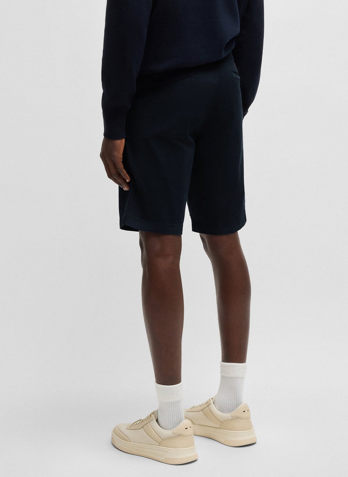 Short droit en coton mélangé BOSS Bleu