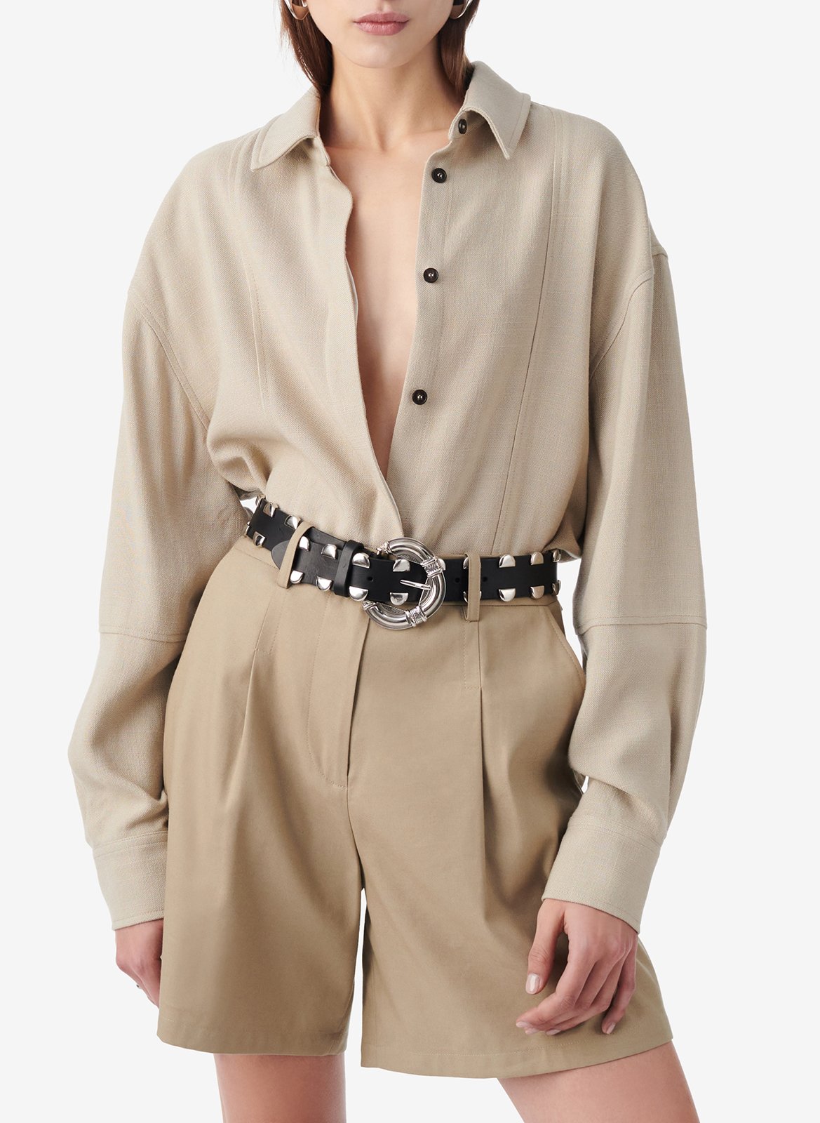 Chemise droite col classique aude IRO Beige