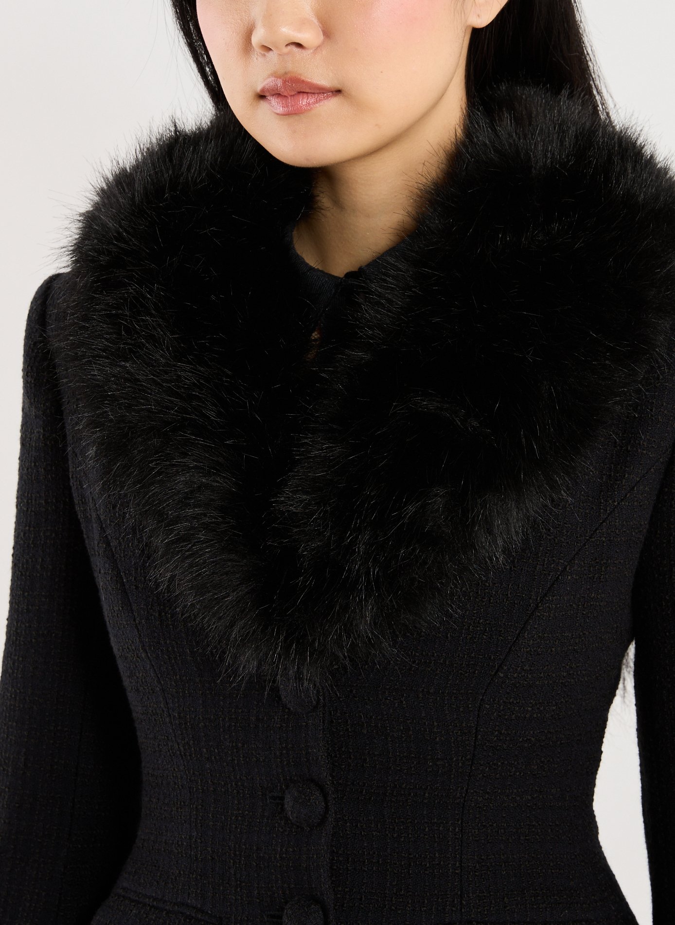 Fur jacket SELF PORTRAIT Black