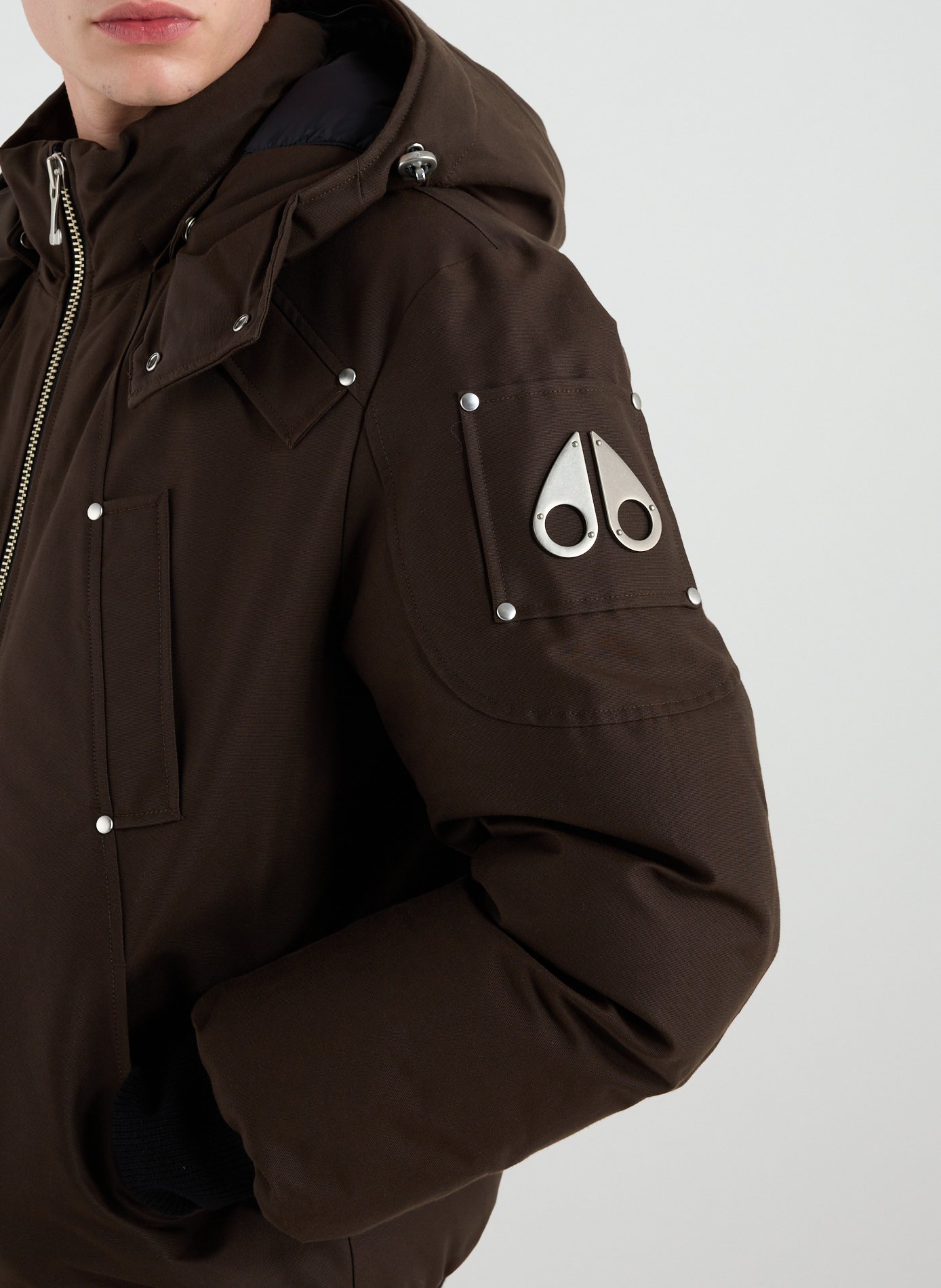 Straight hooded parka in Original Ballistic MOOSE KNUCKLES Brown