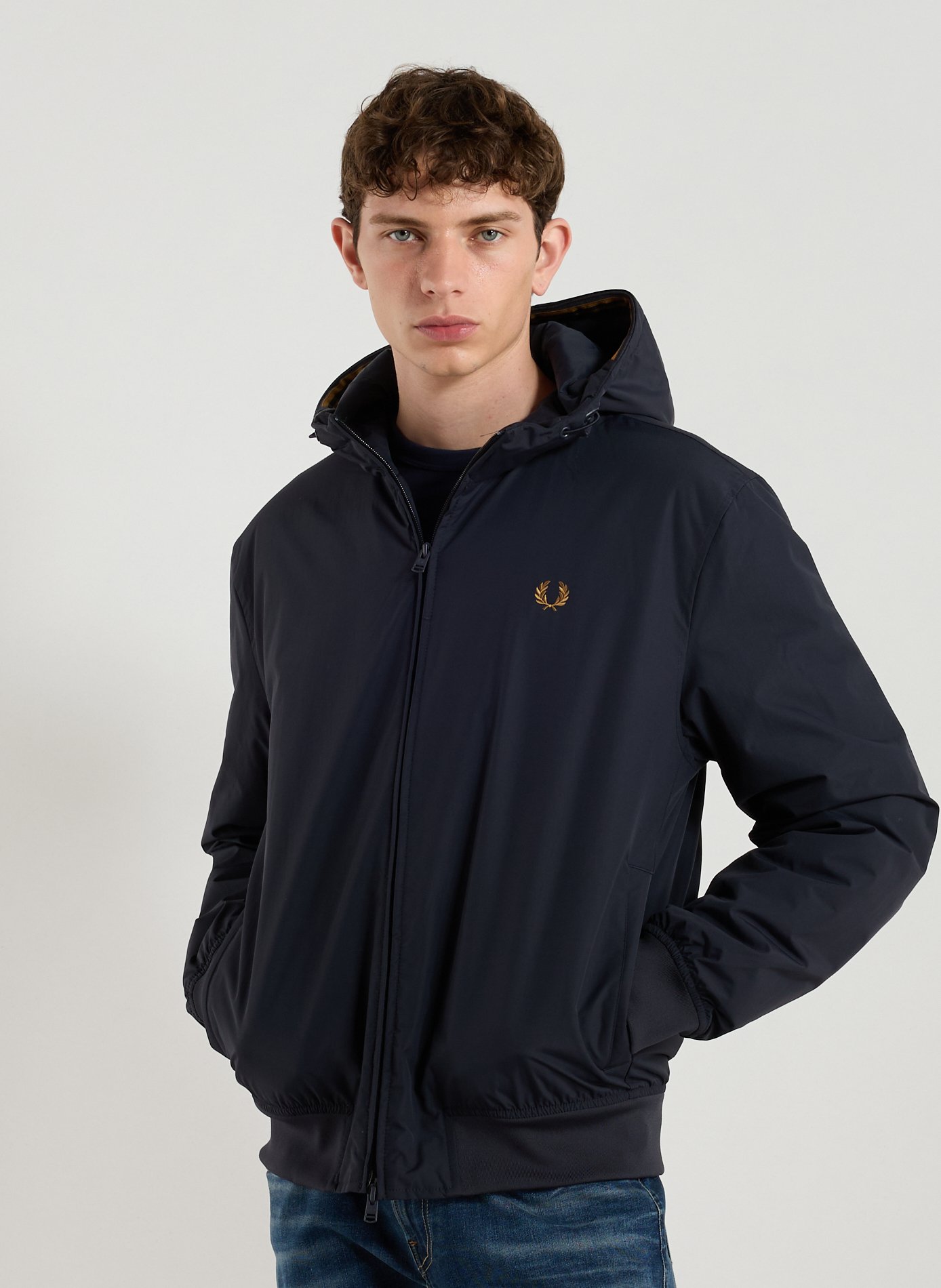 FRED PERRY Blouson à capuche Bleu