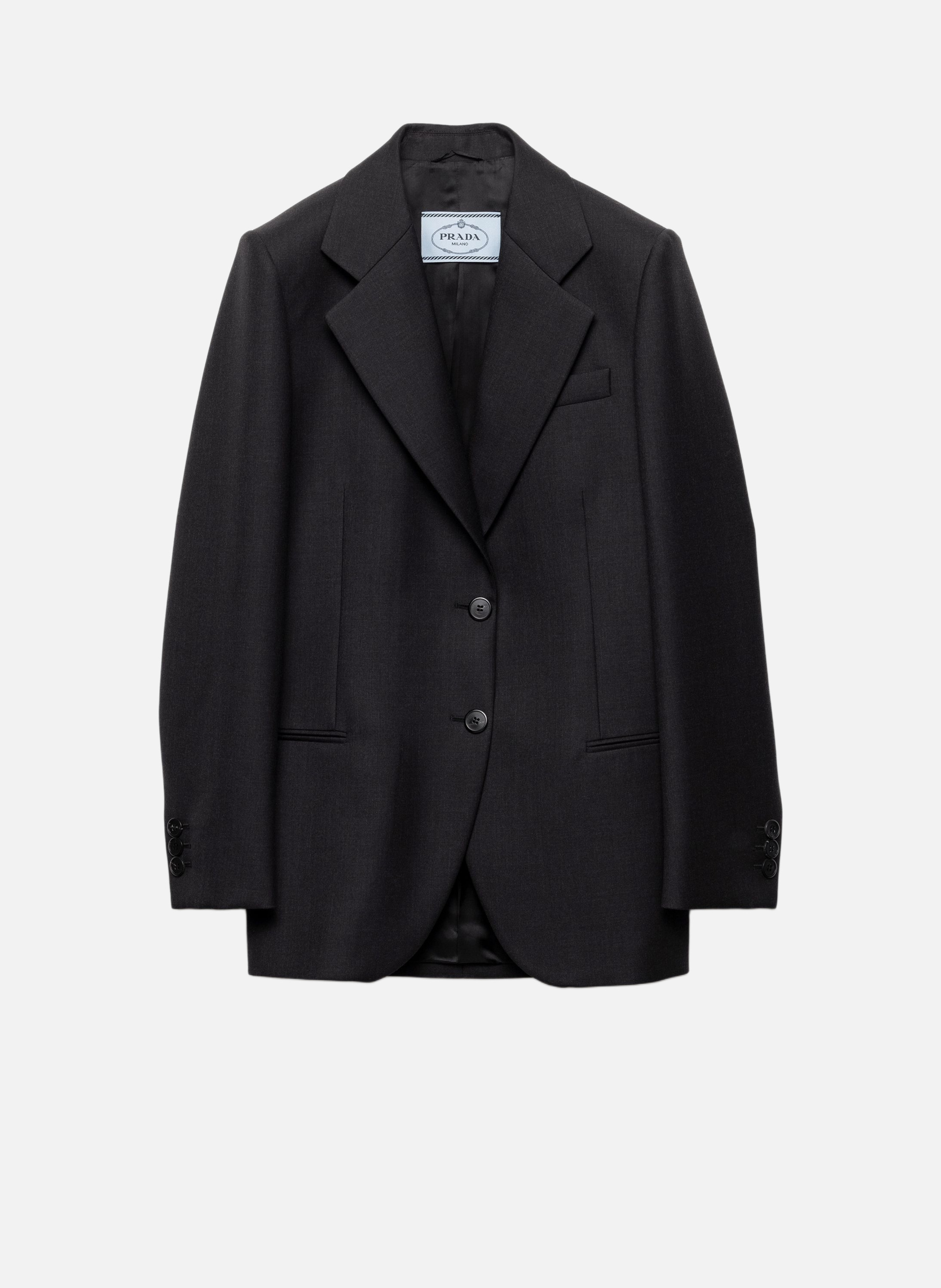 Veste droite en gabardine PRADA Gris