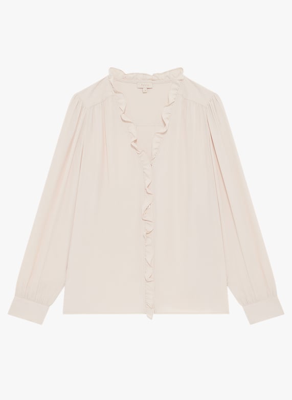 Chemise fluide à volants - celine | Beige by PABLO Chemise fluide à volants - celine Beige