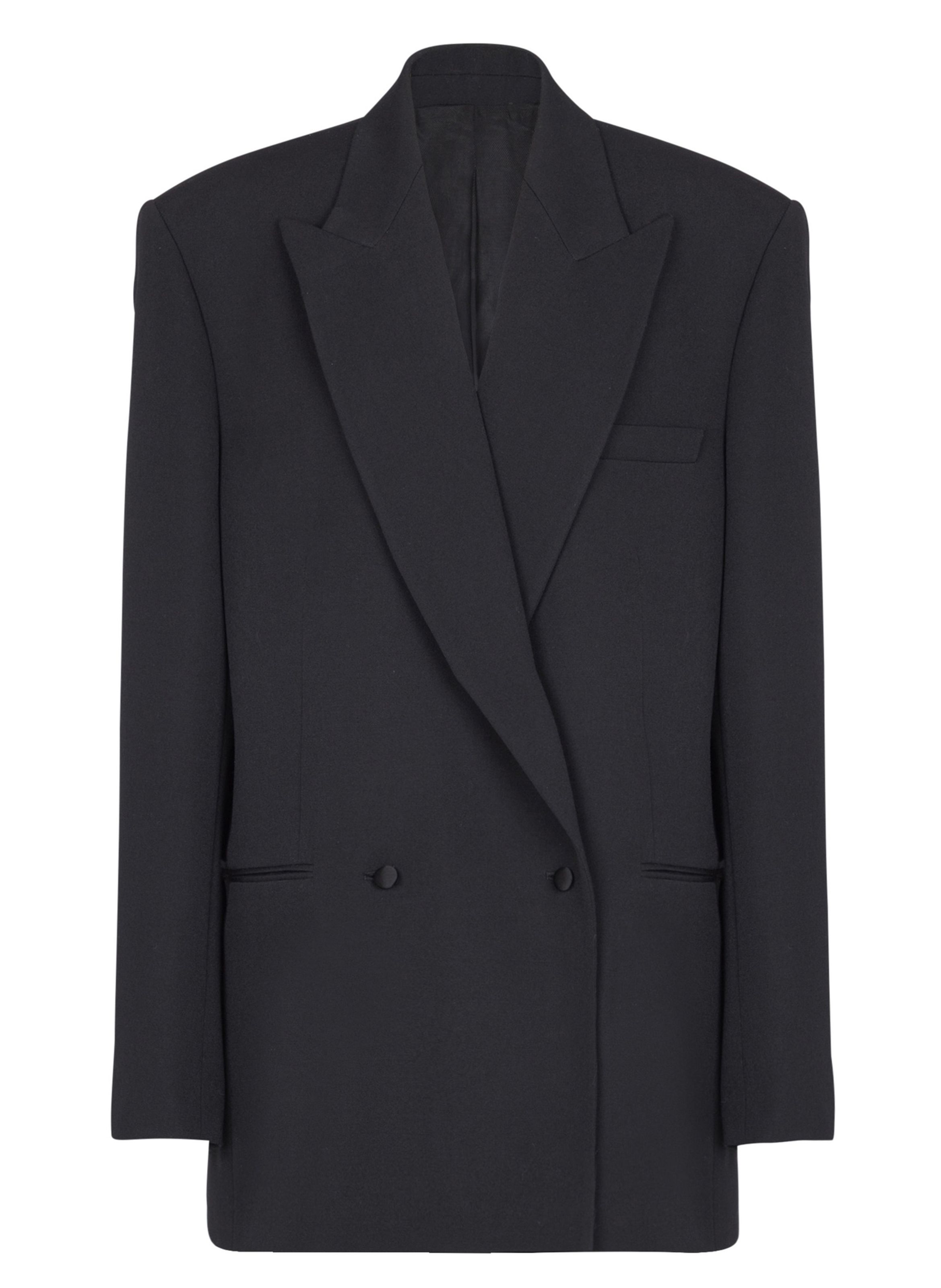 Veste ample en grain de poudre BALMAIN Noir