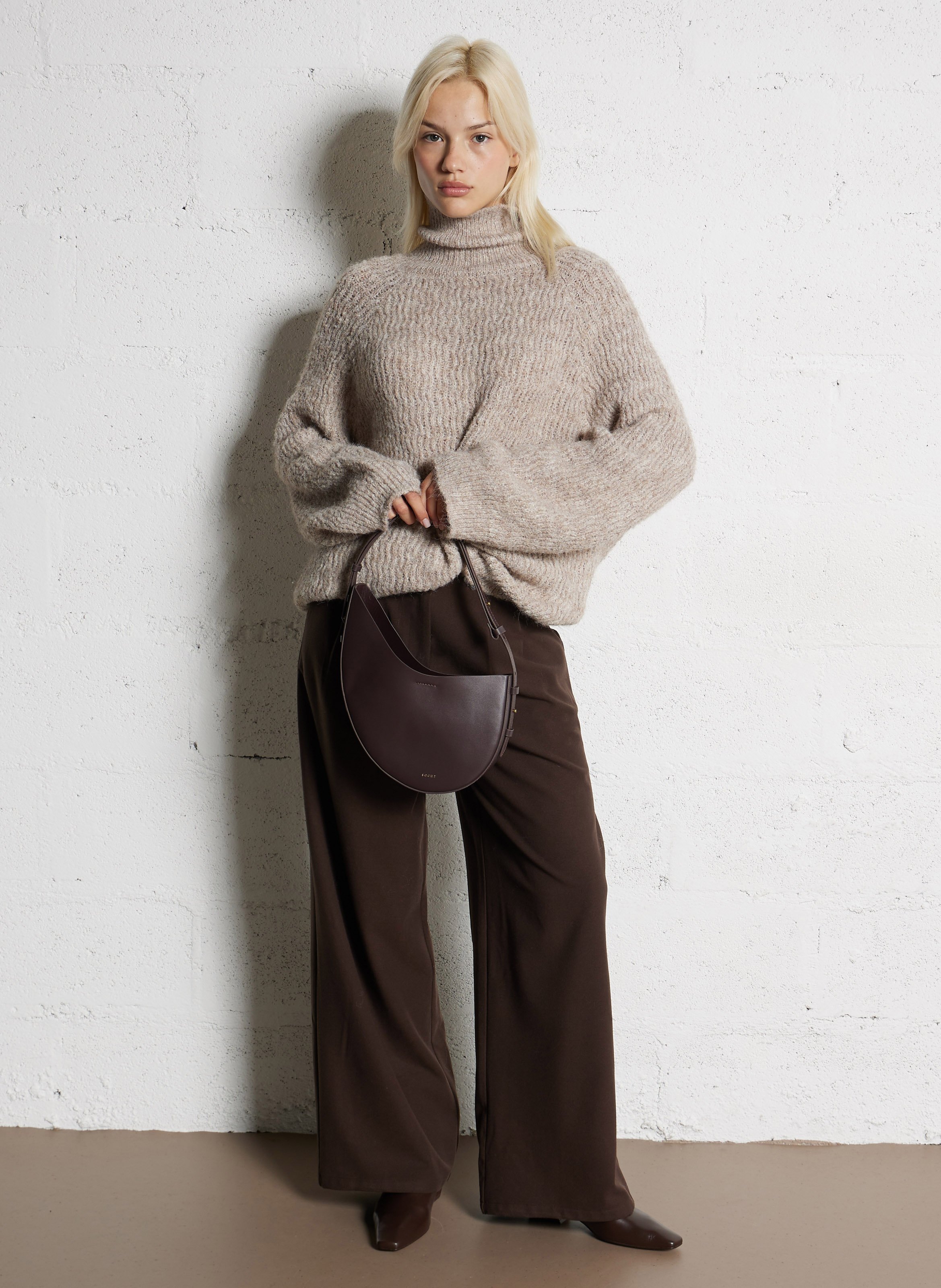 Sac porté épaule en cuir Wino SOEUR Rouge