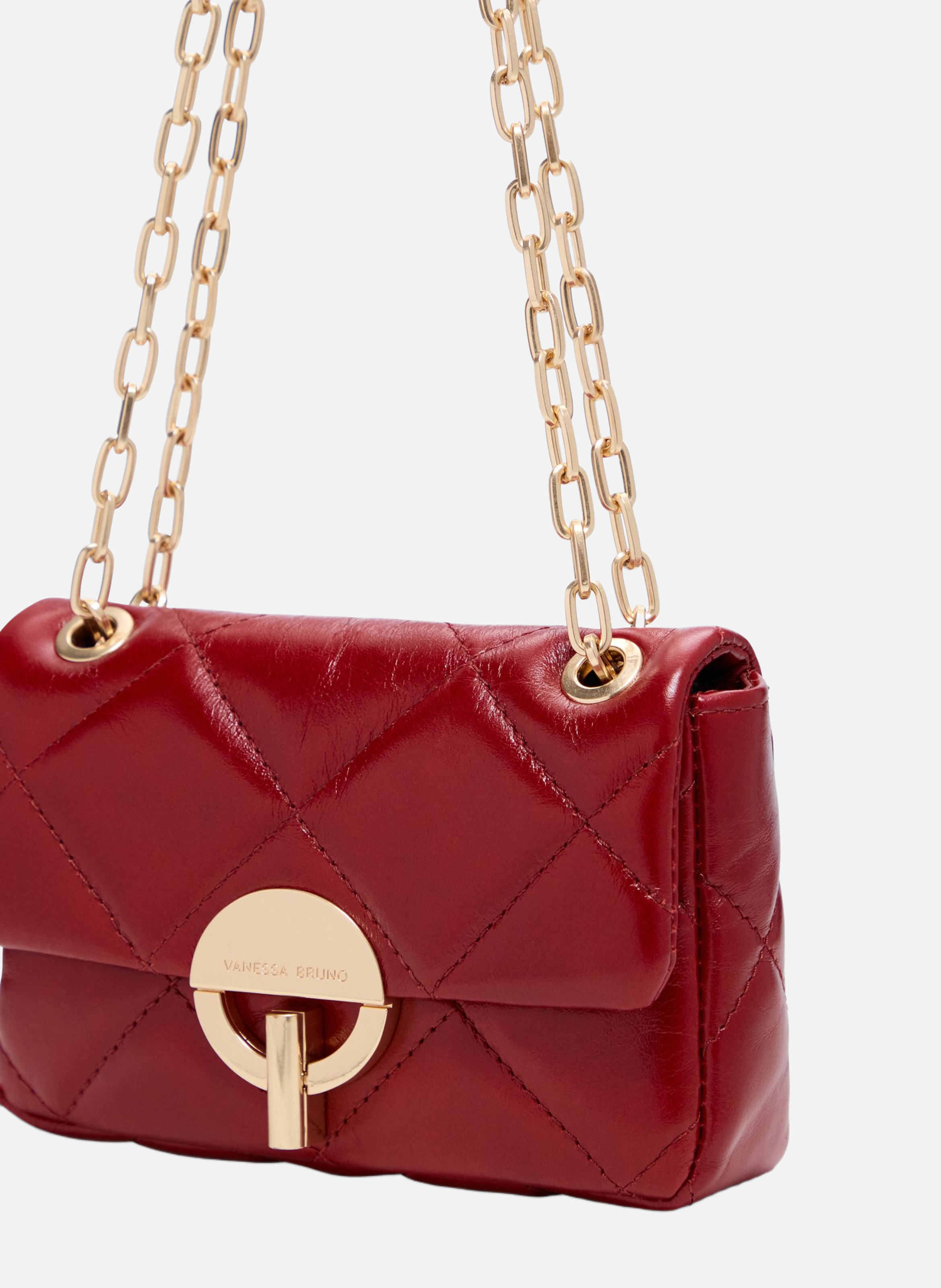 Petit sac moon en cuir VANESSA BRUNO Rouge