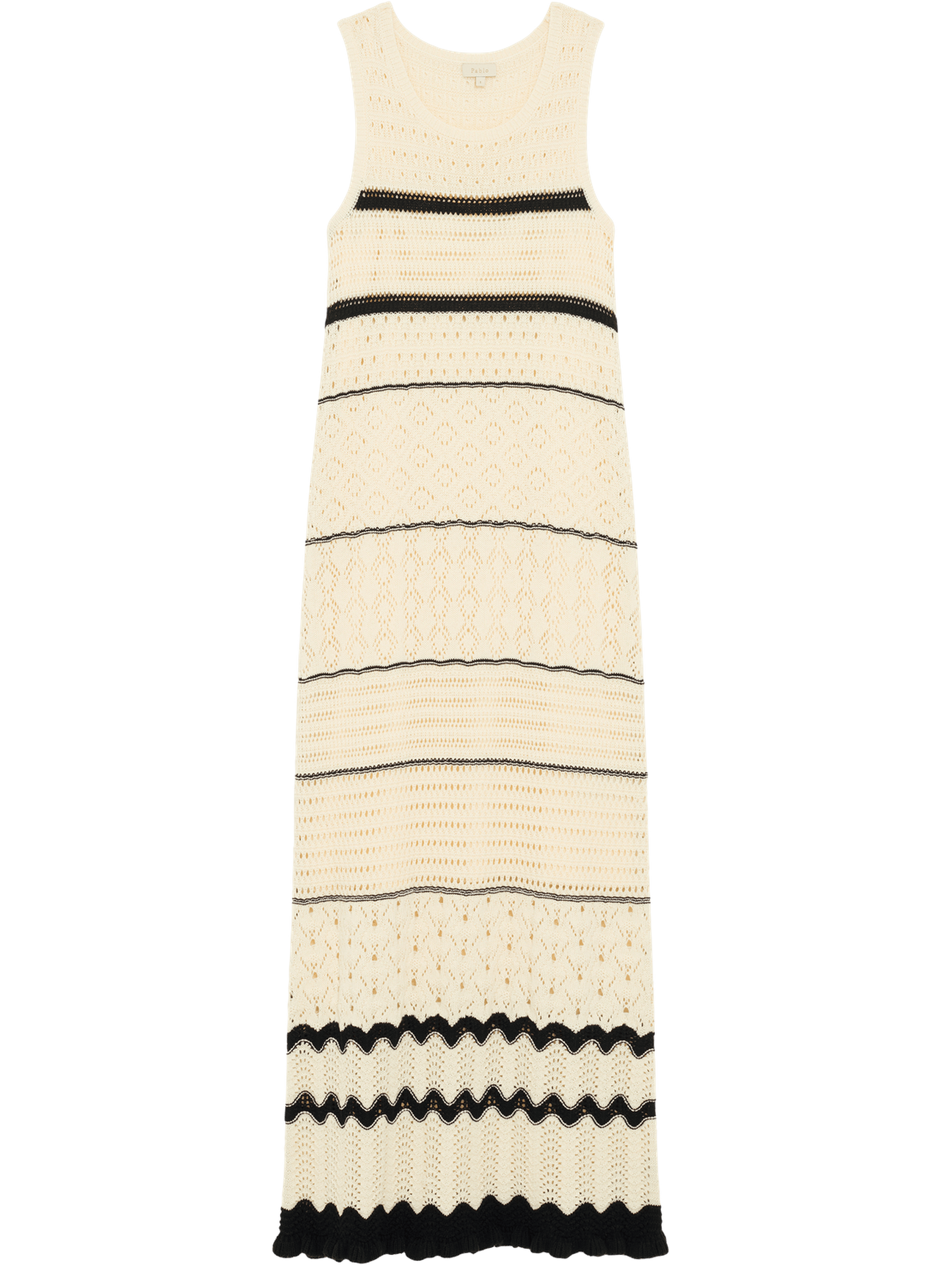 Robe longue en crochet - assia PABLO Beige