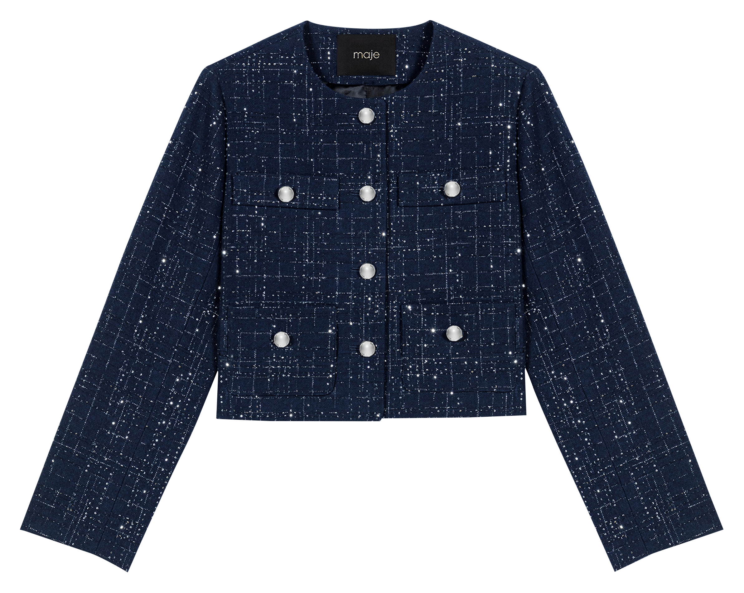 Veste col rond MAJE Bleu