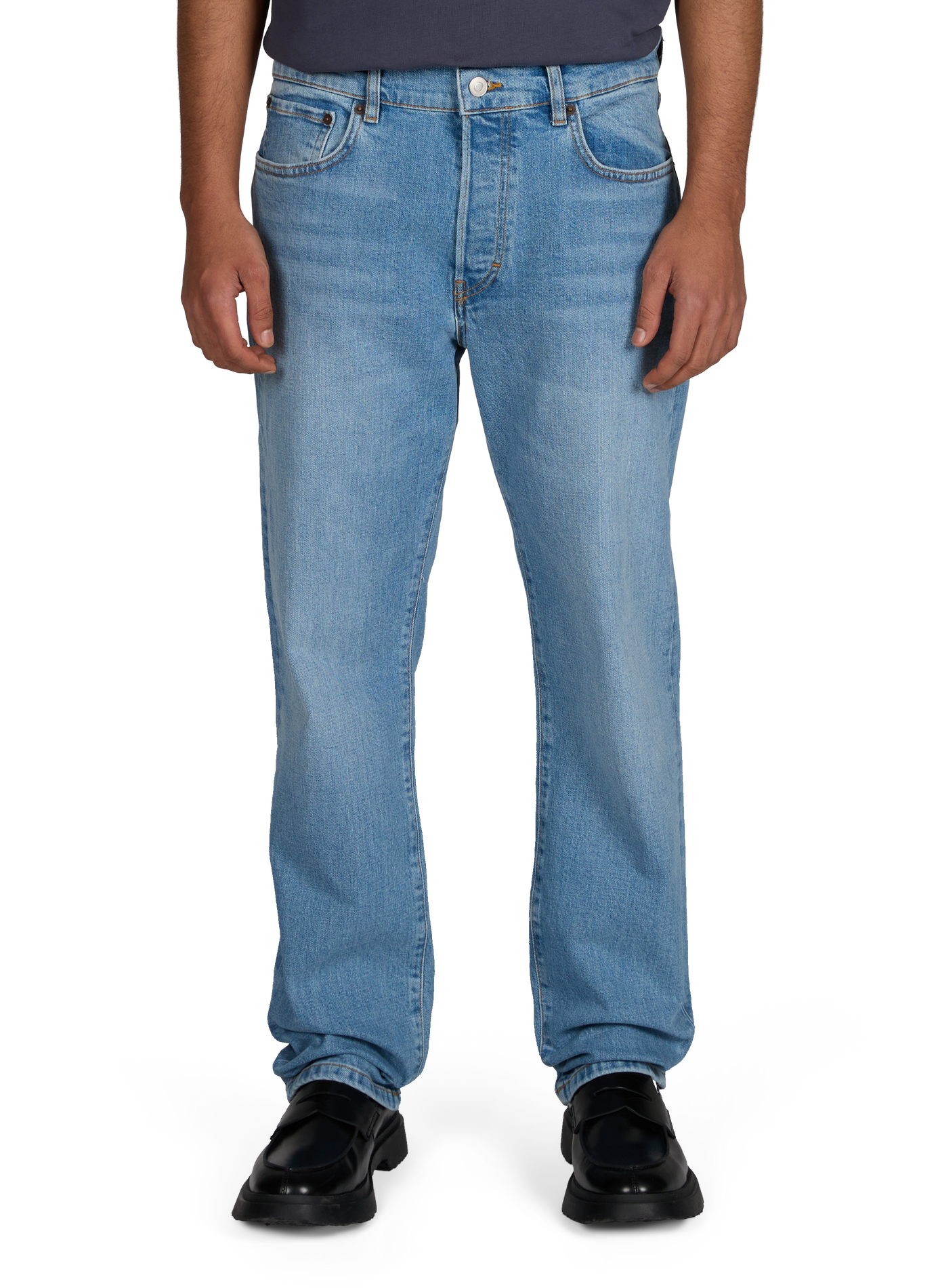 Straight-leg jeans in blended cotton JEANERICA DENIM Blue