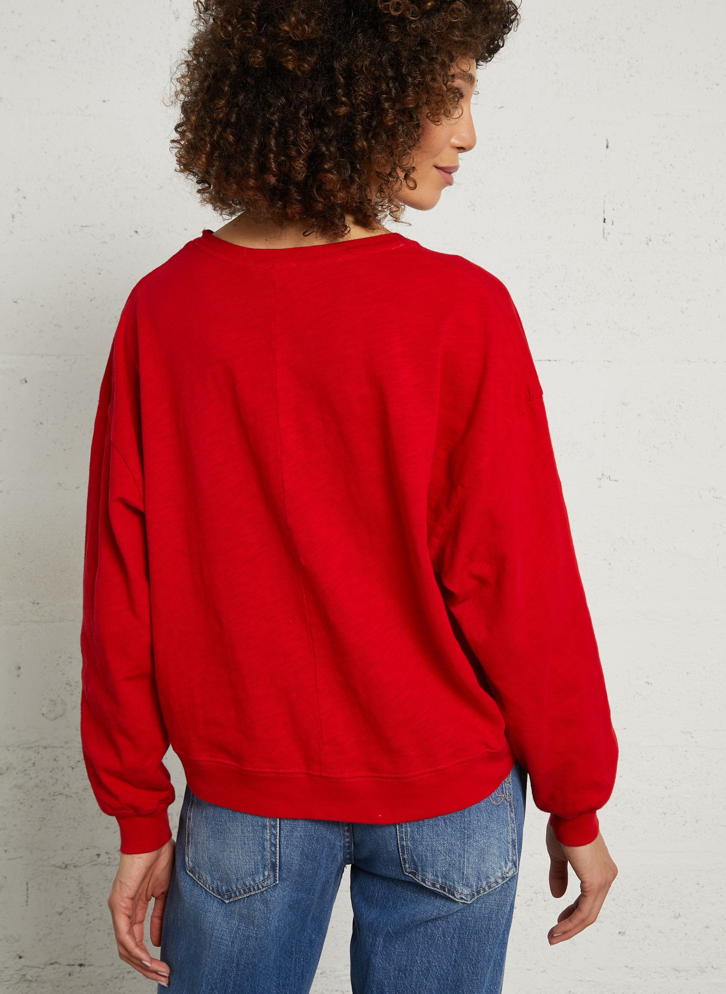 Tee-shirt droit col rond en coton sonoma AMERICAN VINTAGE Rouge