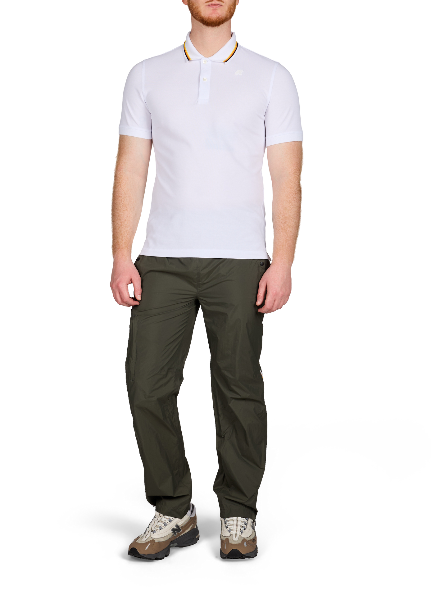 Polo manches courtes en coton mélangé K-WAY Blanc