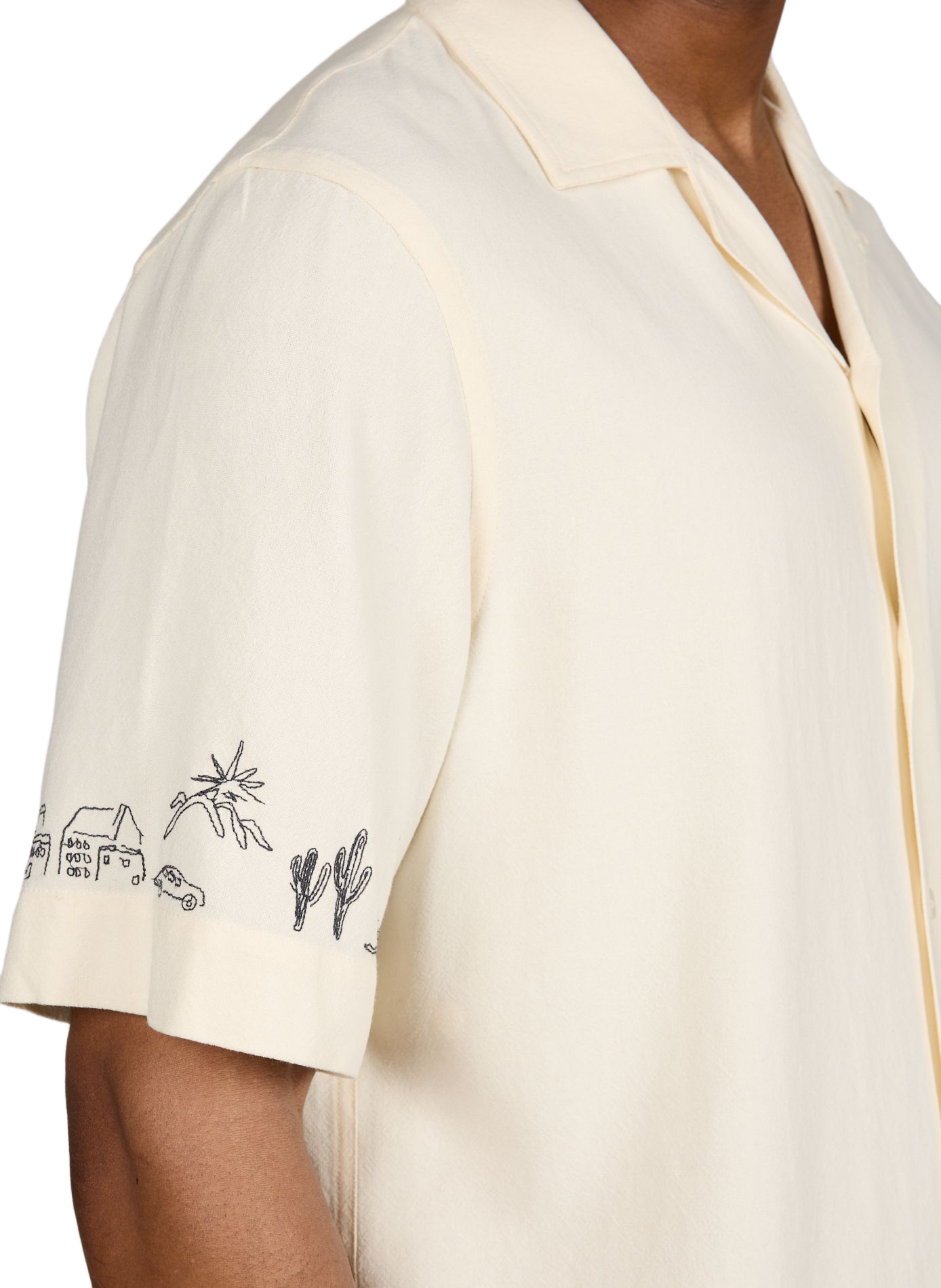 Straight embroidered shirt with short sleeves PAUL SMITH Beige