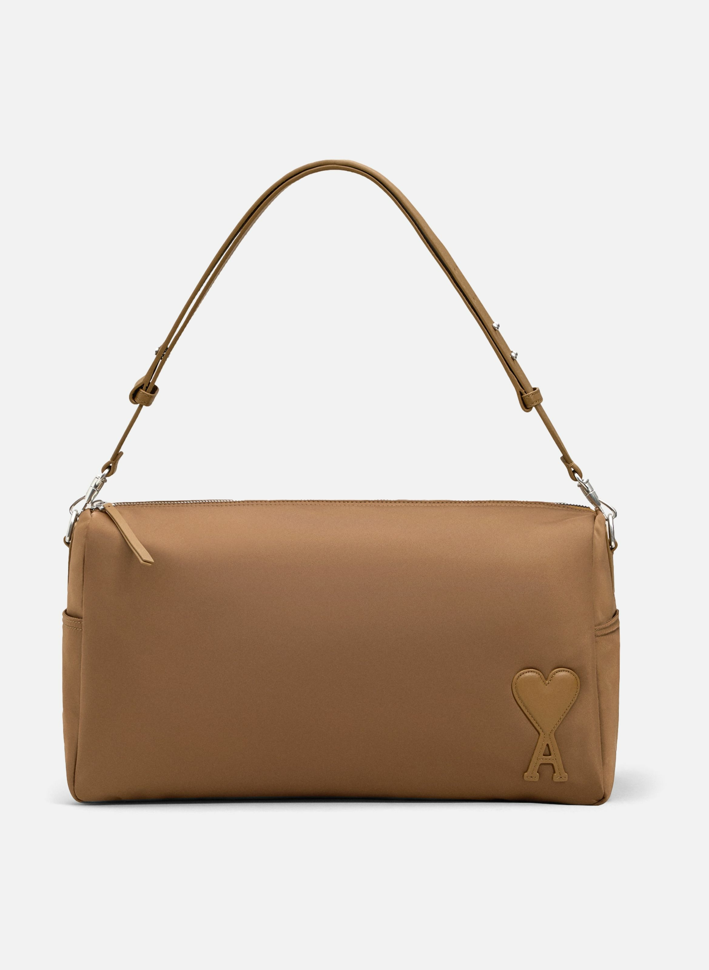 Sac marcel grand en toile de nylon unisexe AMI PARIS Gris