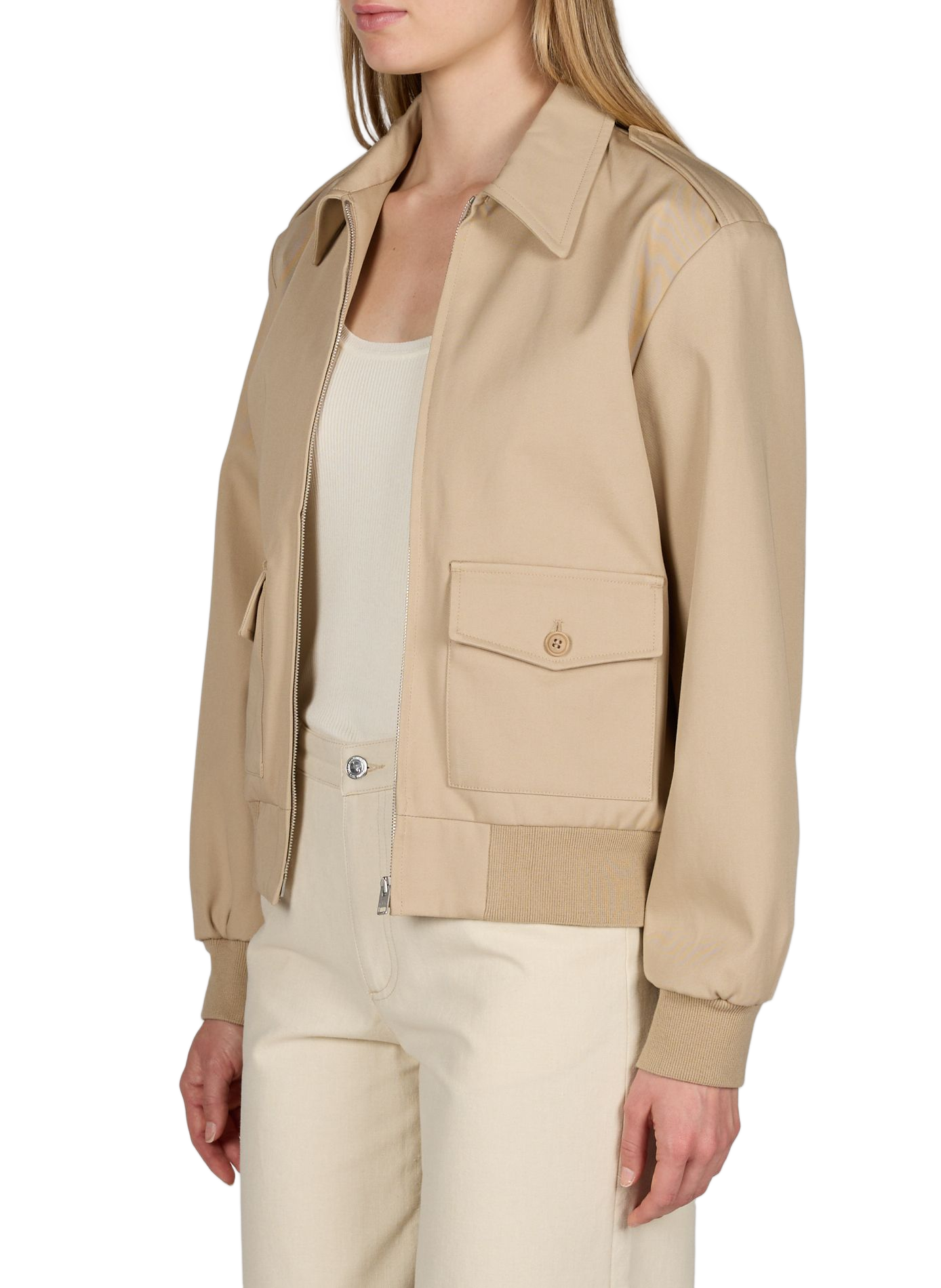 Jacket with classic cotton collar A.P.C. Beige