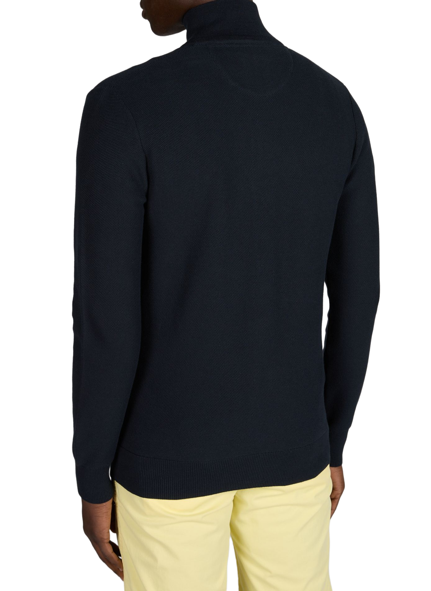 Pull col zip en coton EDEN PARK Bleu