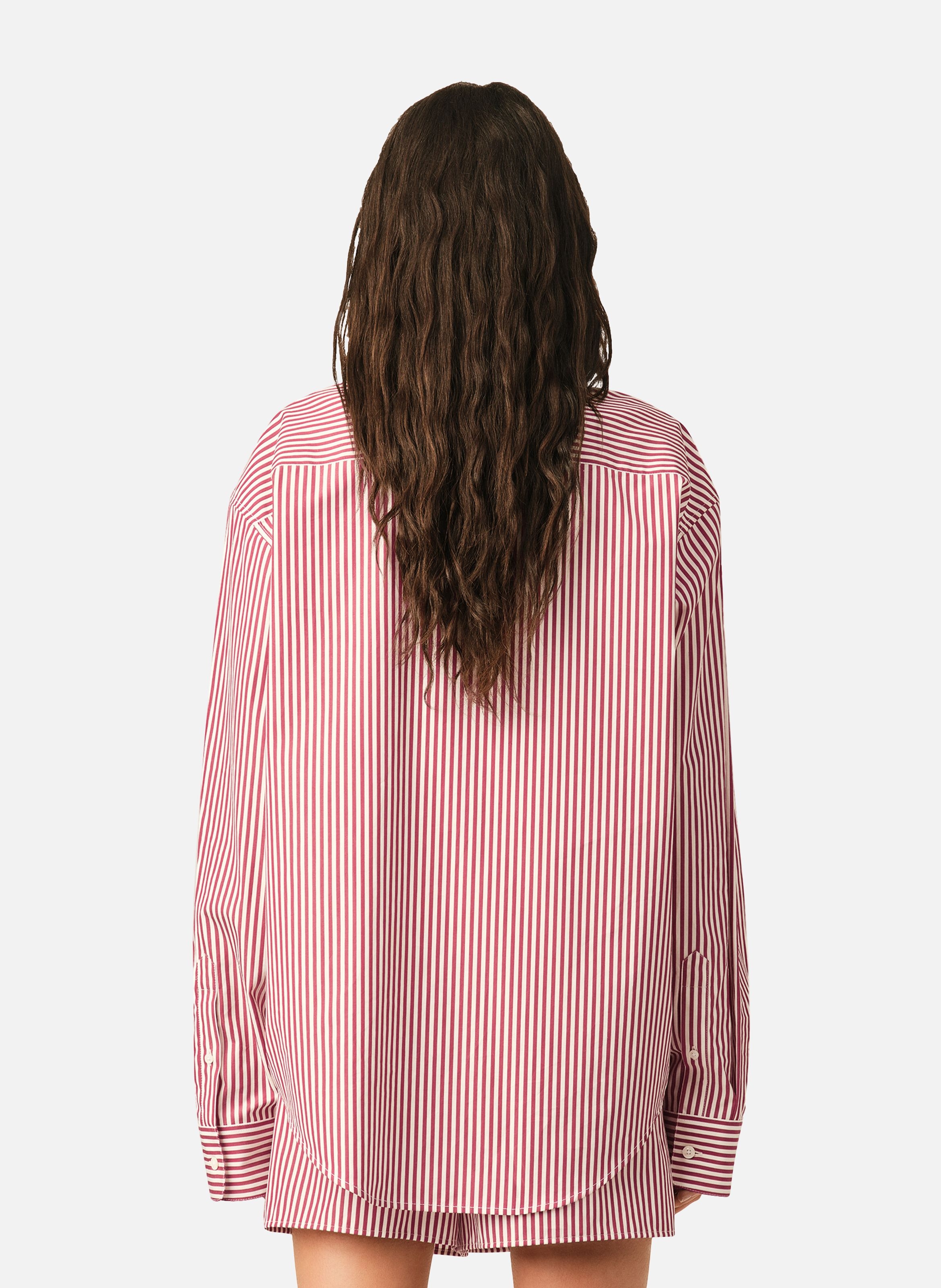Chemise boxy manches longues unisexe en coton AMI PARIS Blanc