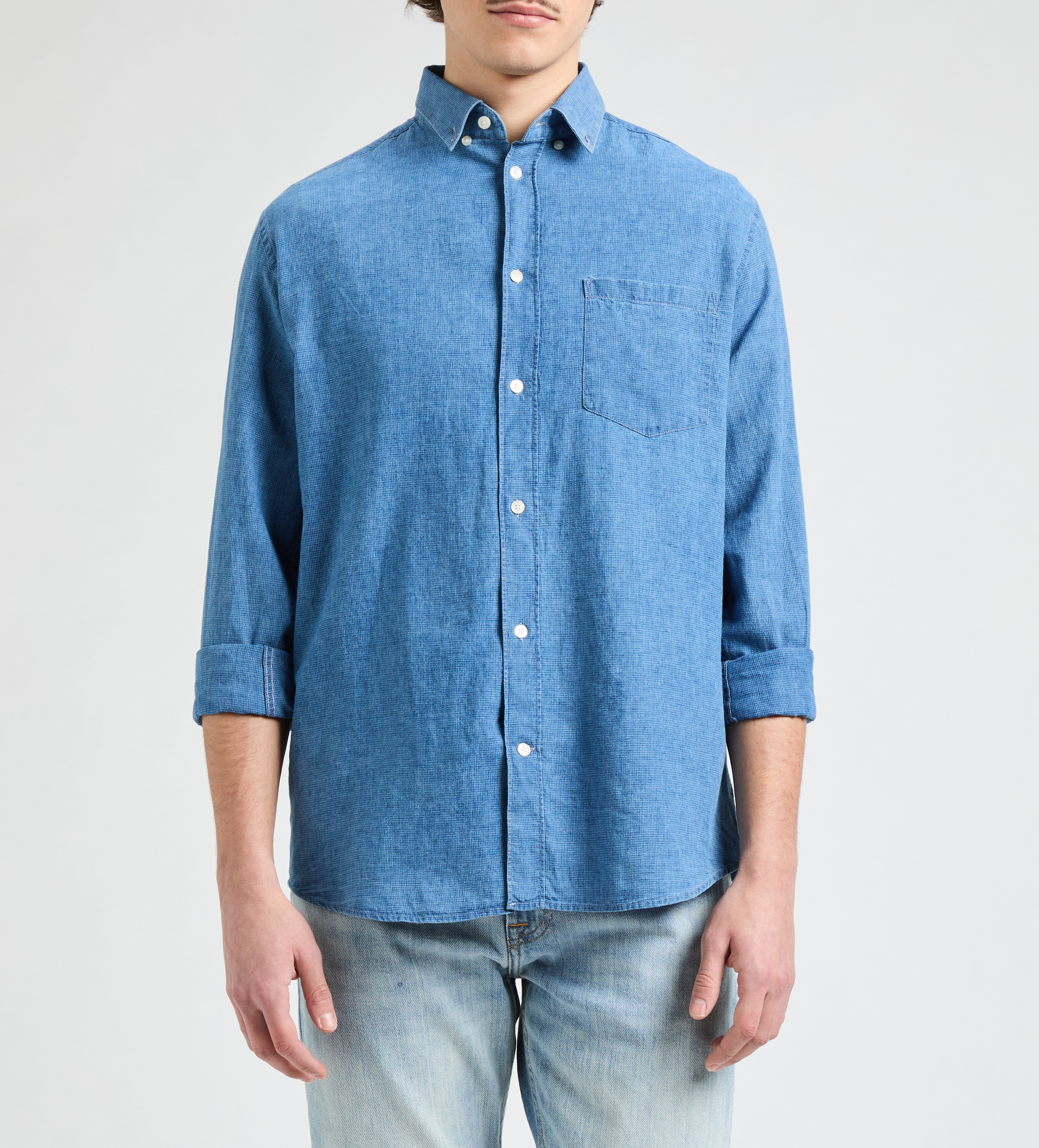 Chambray denim shirt AU PRINTEMPS PARIS Blue