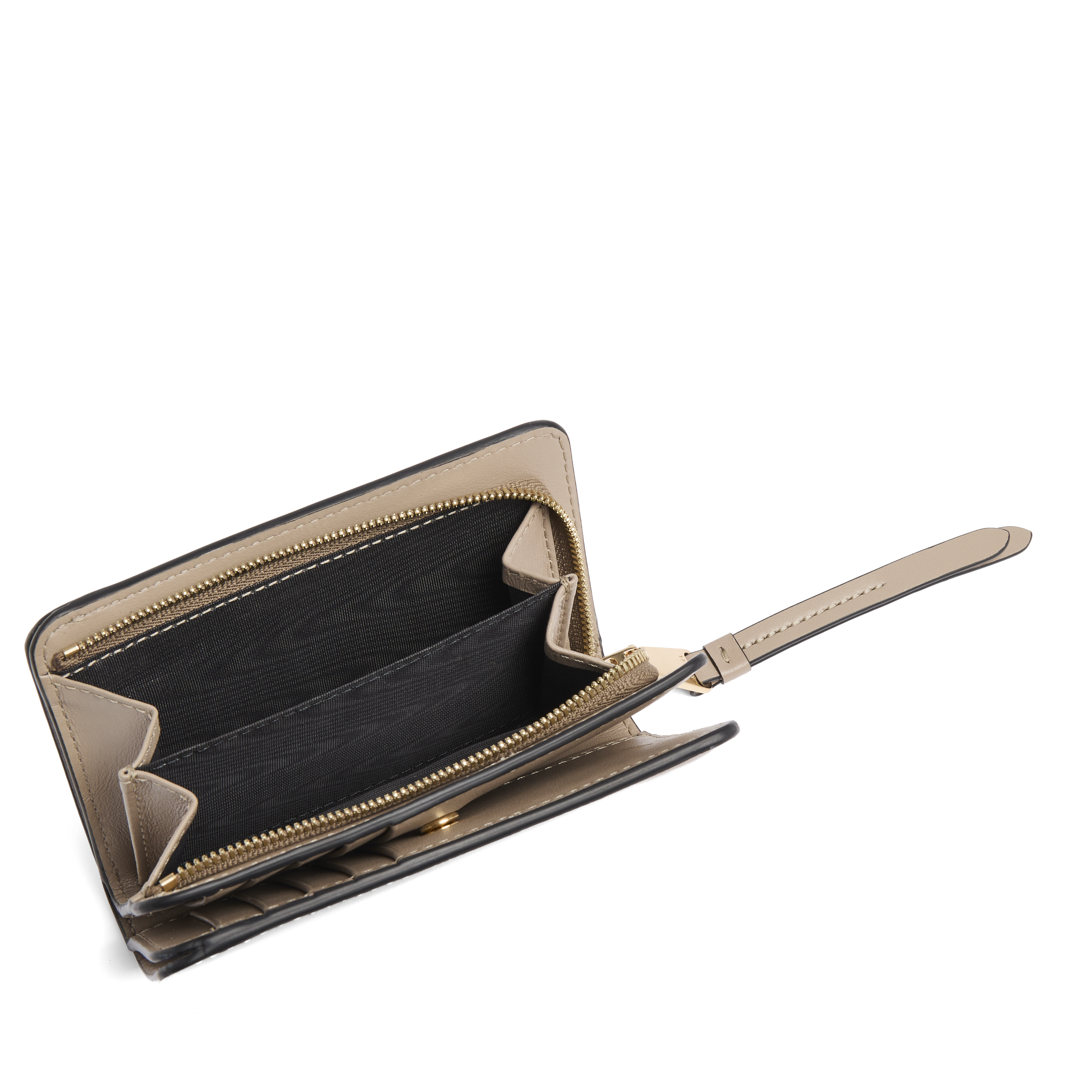 Portefeuille compact origami de lancel en cuir de vachette lisse LANCEL Gris