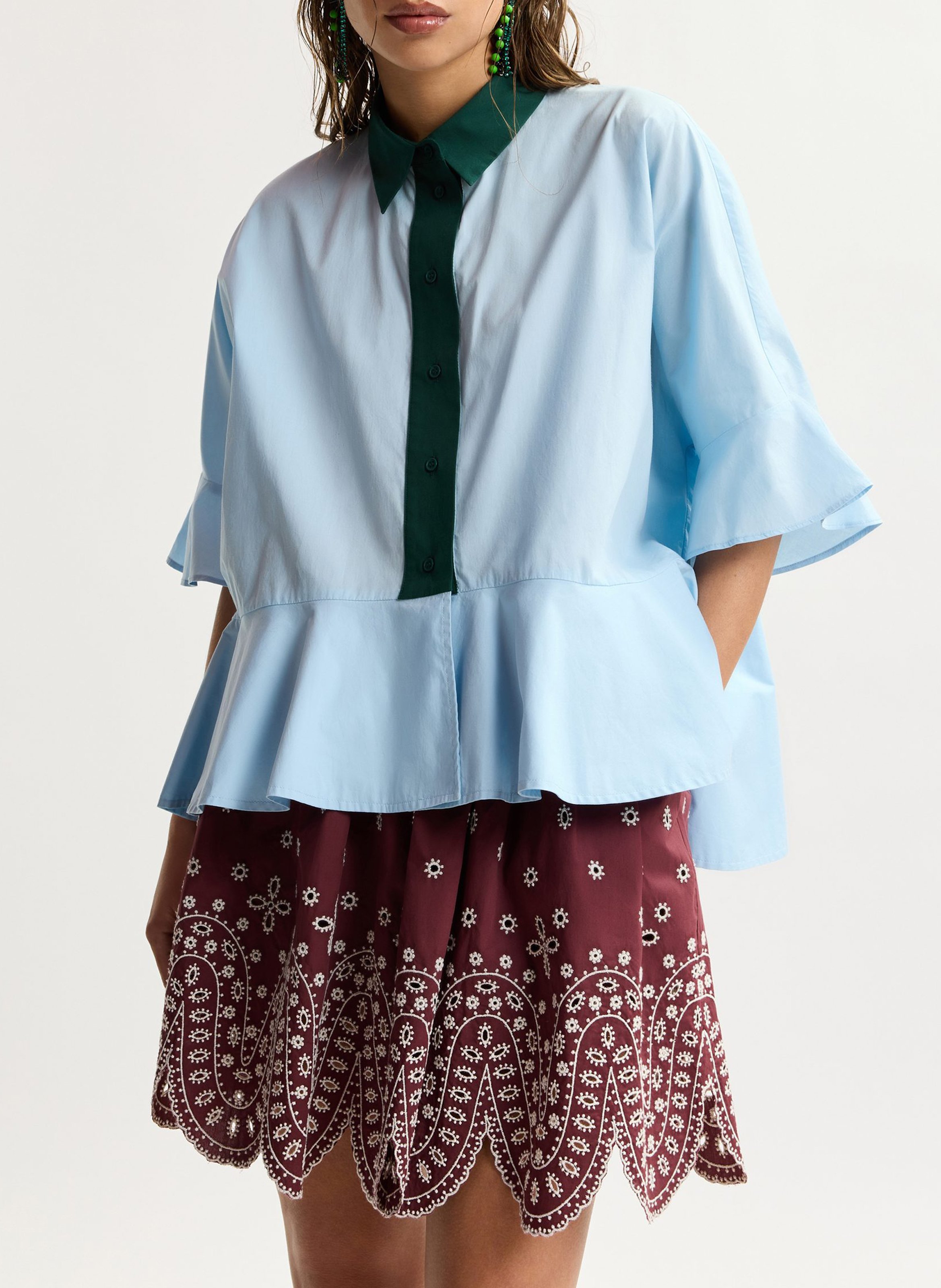 Chemise oversize col classique en coton kaylee ESSENTIEL ANTWERP Bleu