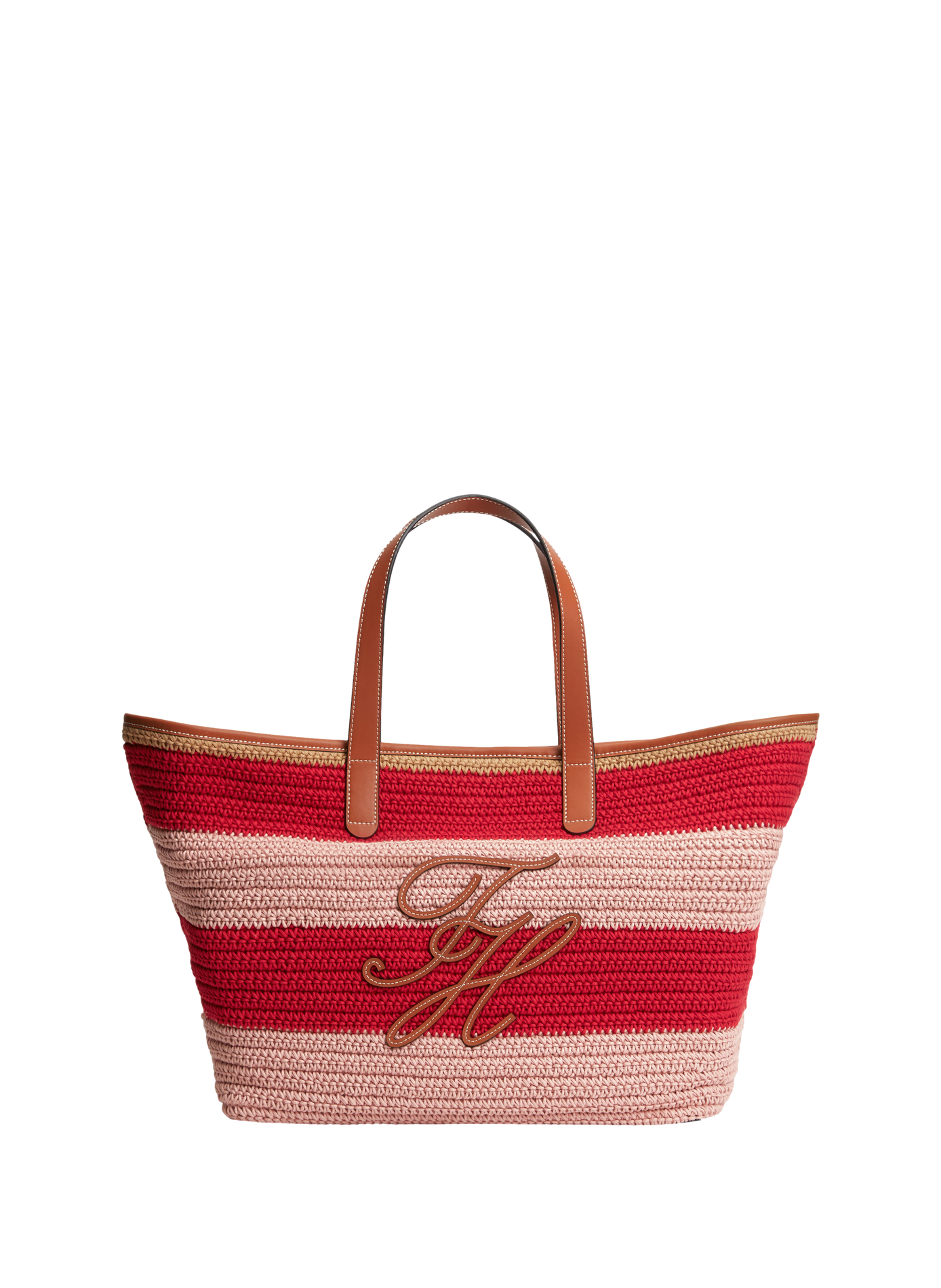 Striped tote bag with embroidered logo in cotton TOMMY HILFIGER Multicolour