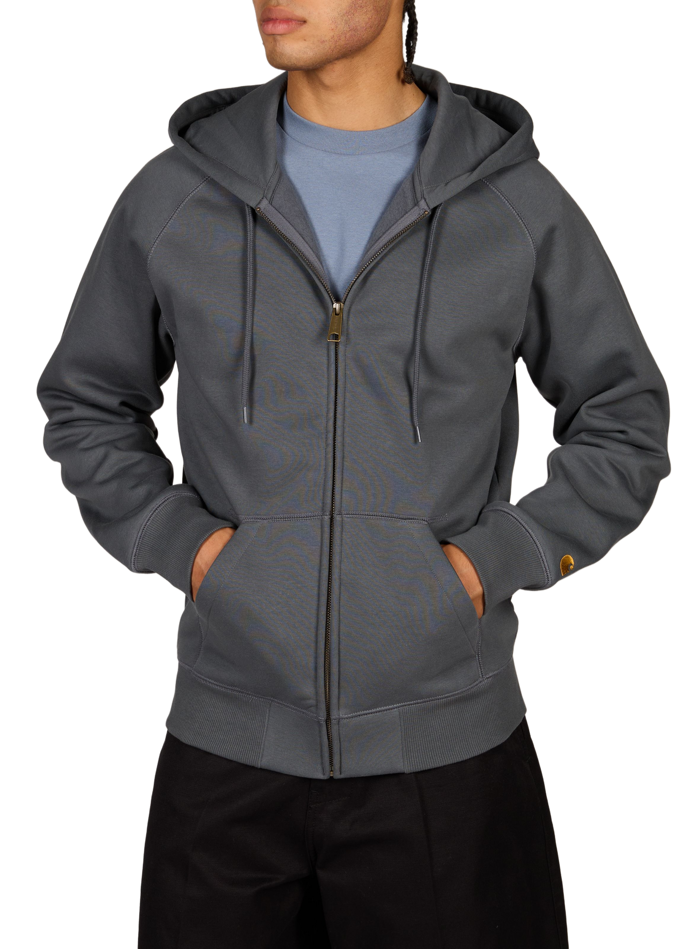 Hoodie zippé à capuche en coton mélangé CARHARTT WIP Gris