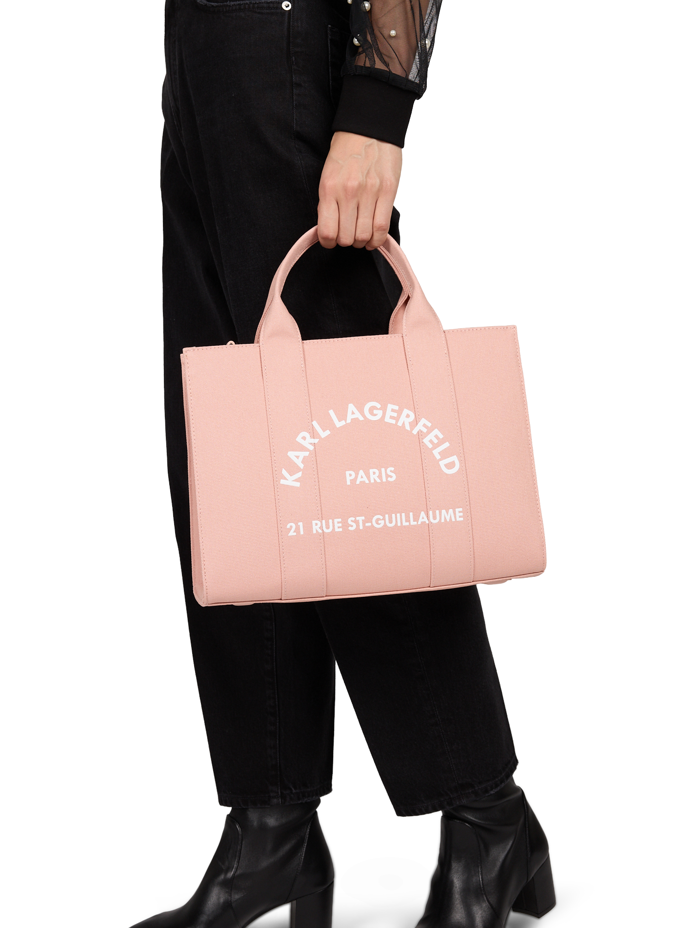 Cotton tote bag KARL LAGERFELD Pink