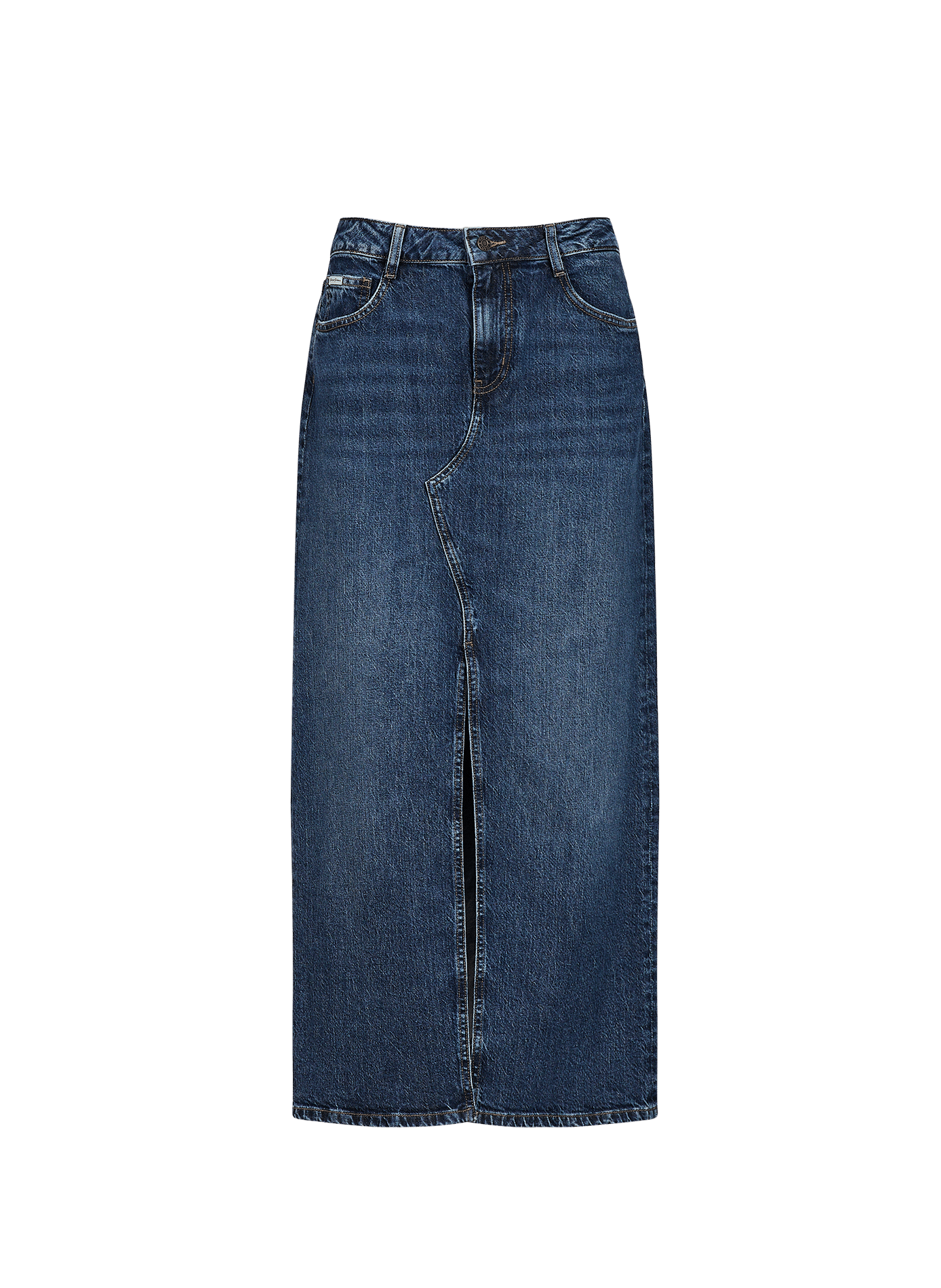 Long cotton-blend skirt with a slit GUESS Blue