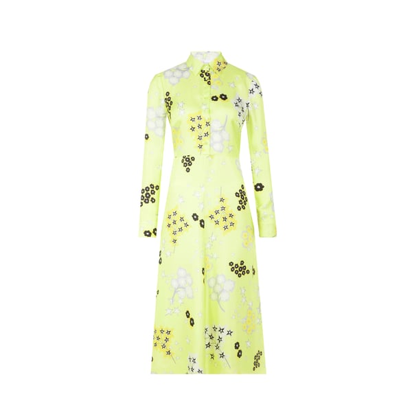 Robe midi à imprimé en soie