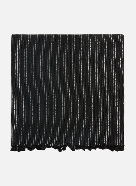 SAISON 1865 Foulard en coton et fil métallisé  Noir