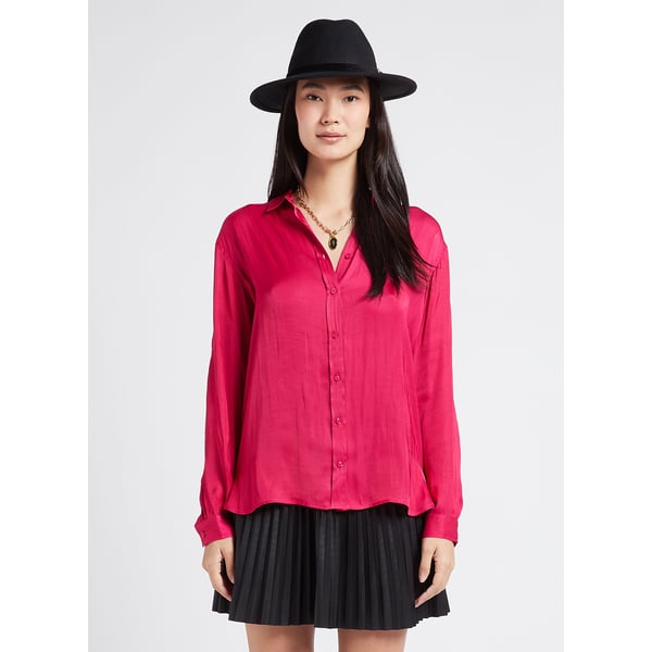 Chemise col classique satinée