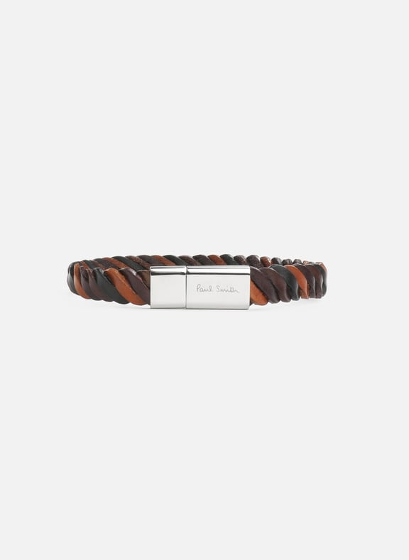 Braided leather bracelet Brown by PAUL SMITH PAUL SMITH Braided leather bracelet Brown