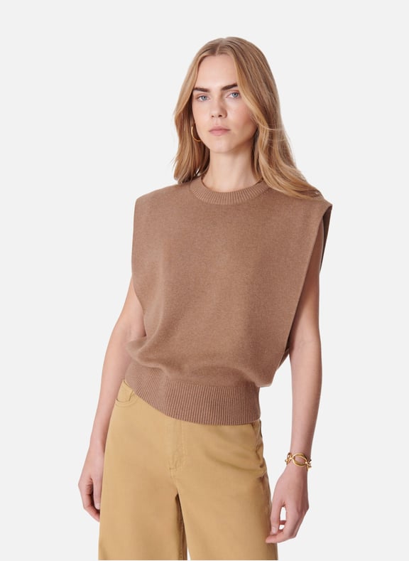 Pull sans manches cassandra Marron by VANESSA BRUNO VANESSA BRUNO Pull sans manches cassandra Marron