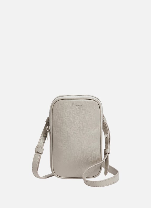 Etui téléphone en cuir grainé Gris by LE TANNEUR LE TANNEUR Etui téléphone en cuir grainé Gris