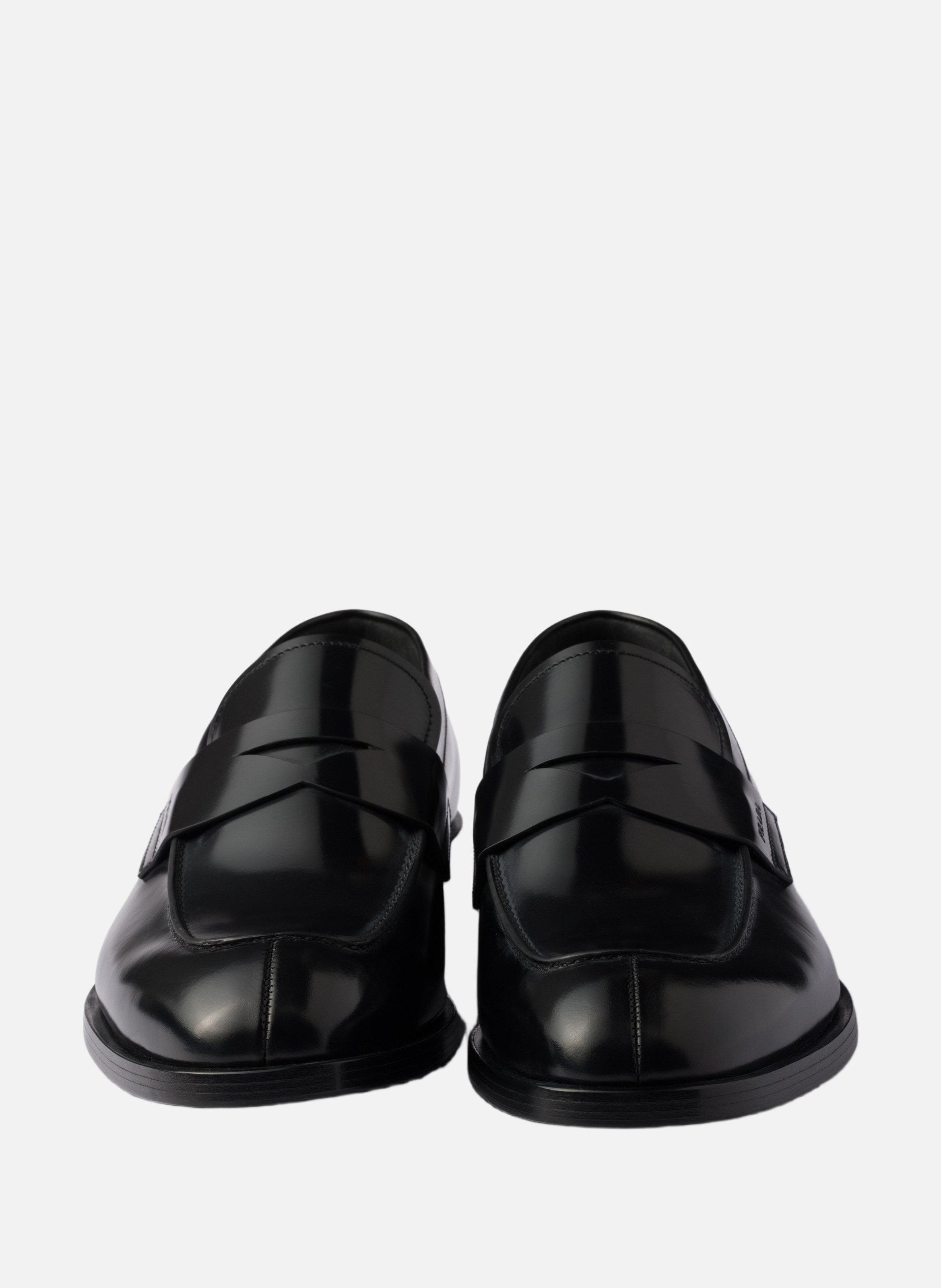Mocassins en cuir brossé PRADA Noir