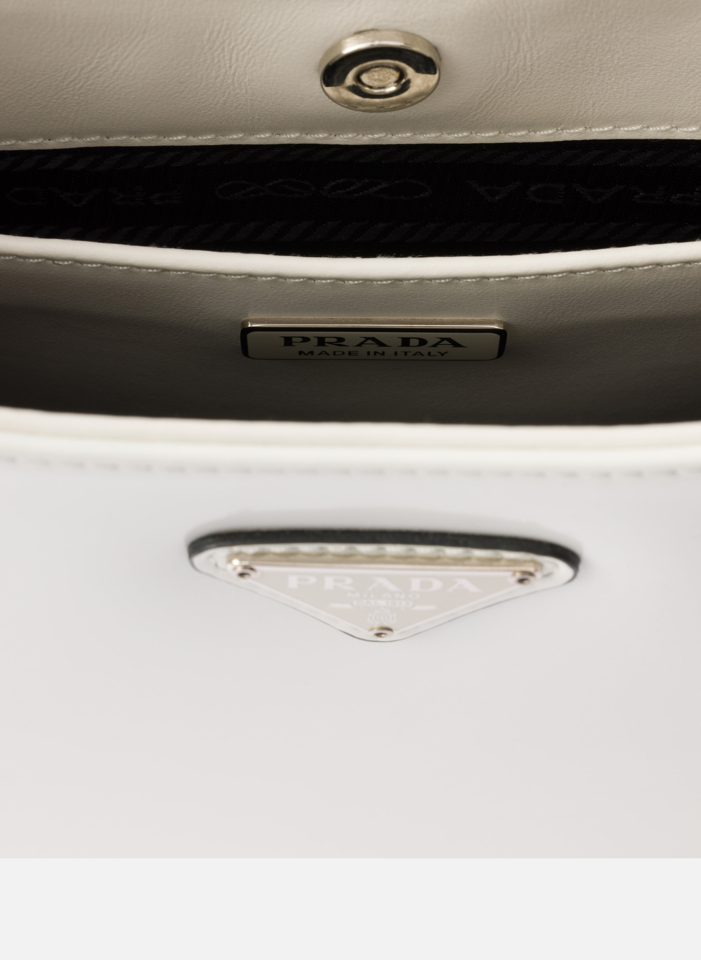 Sac porté épaule prada cleo en cuir brossé PRADA Blanc