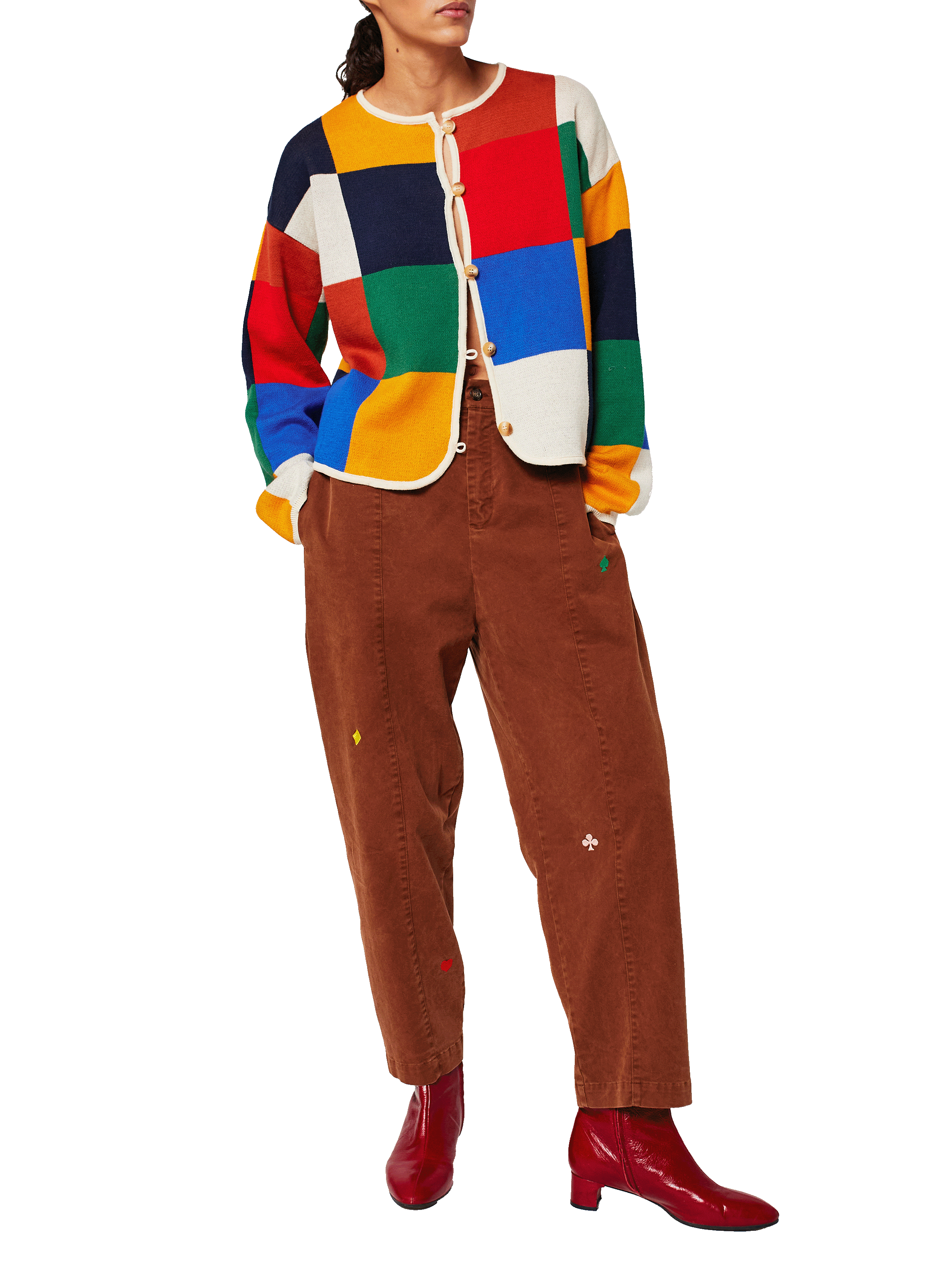 Cardigan à carreaux en coton BOBO CHOSES Multicolore